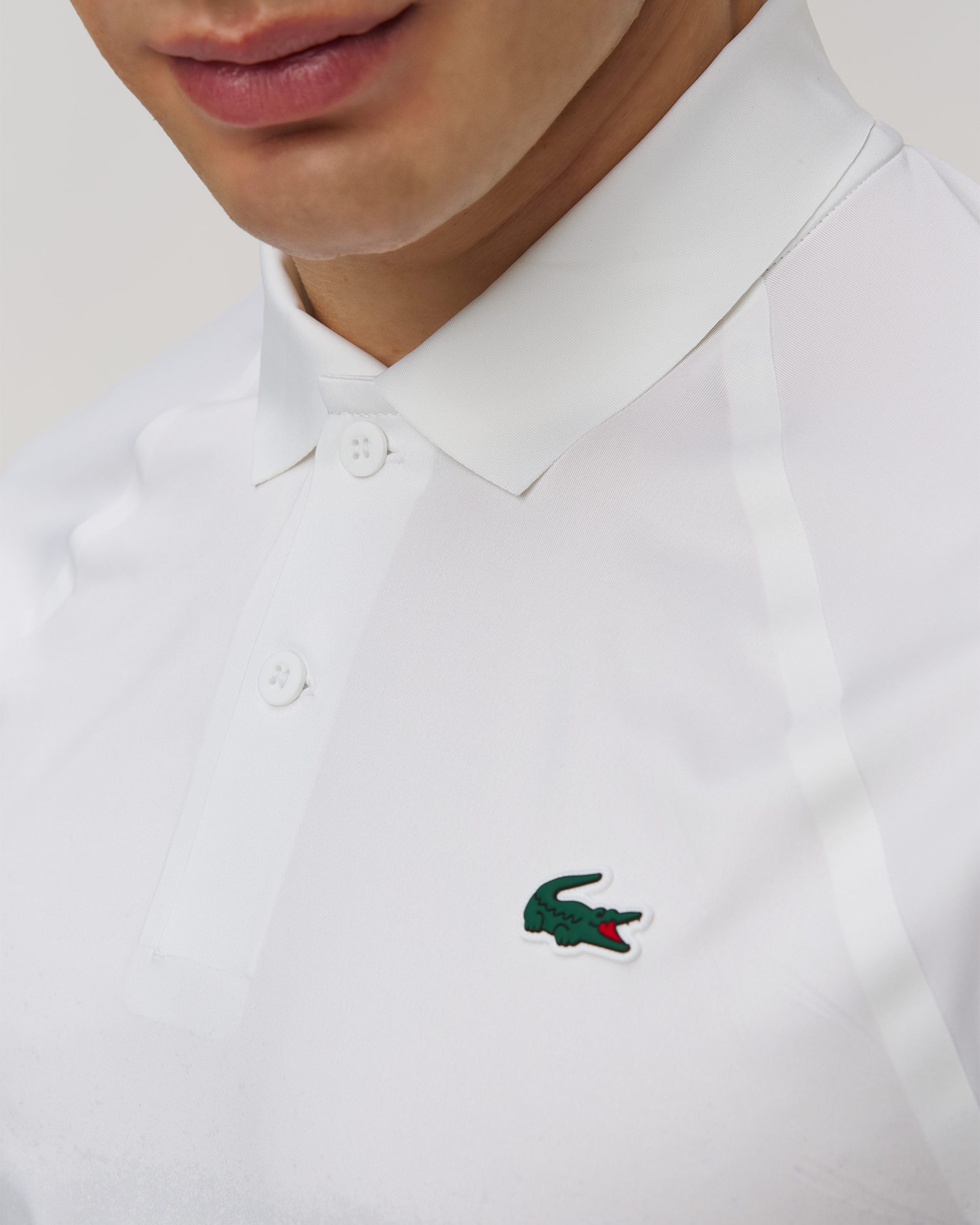 Białe polo męskie Lacoste Tennis x Novak Djokovic On Court