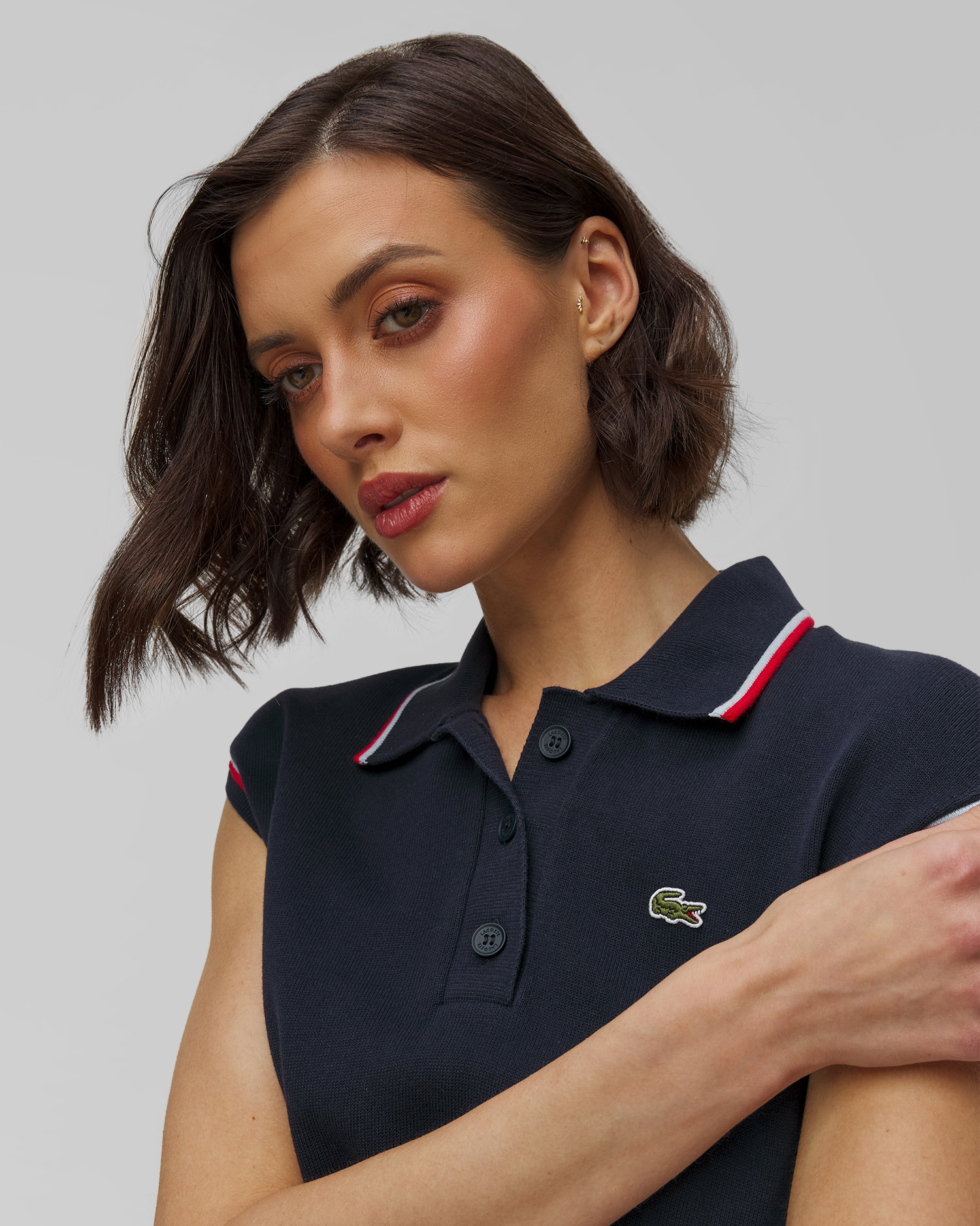 Granatowa sukienka tenisowa damska Lacoste