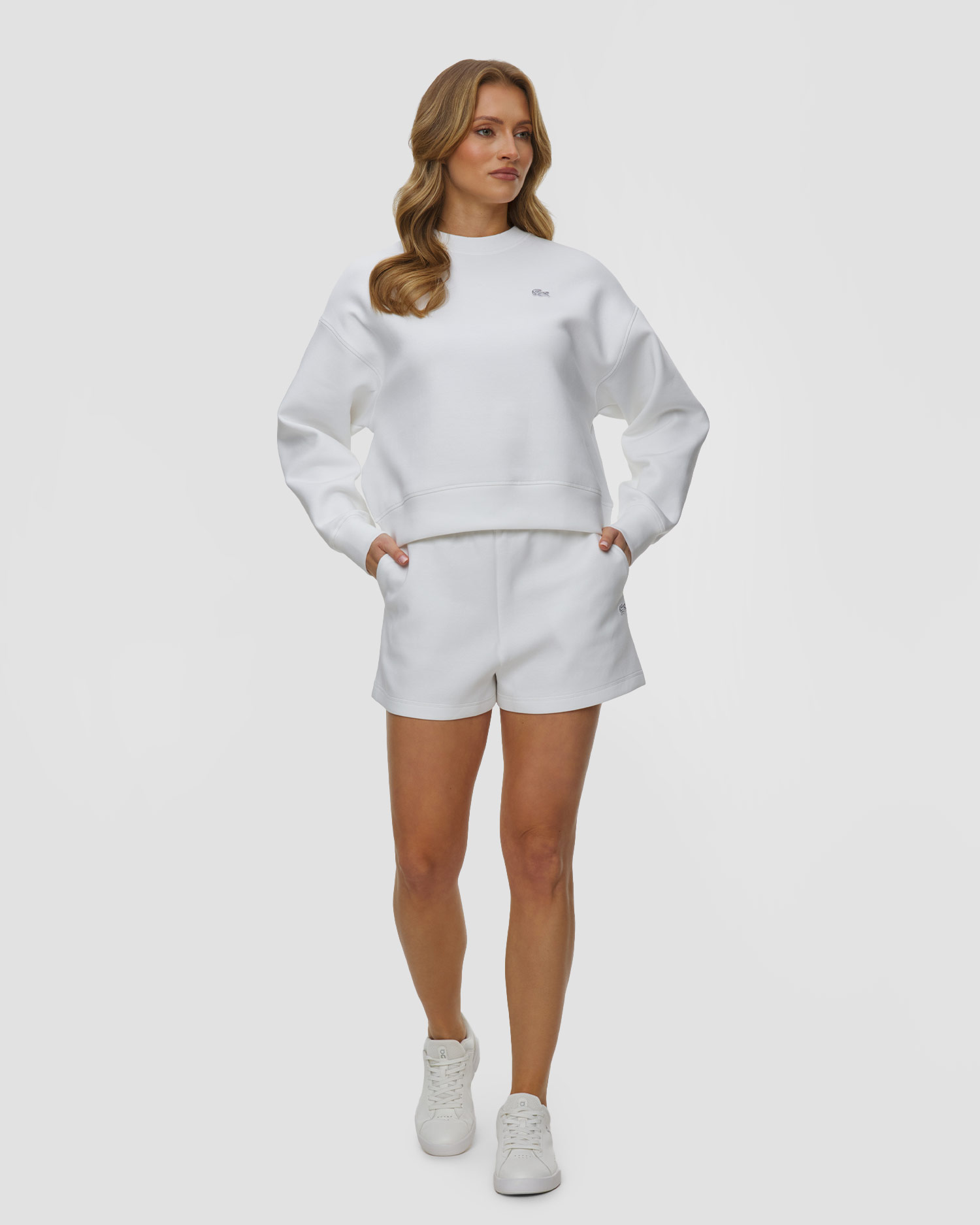 Dámské šortky Lacoste Double Face Jersey v bílé barvě