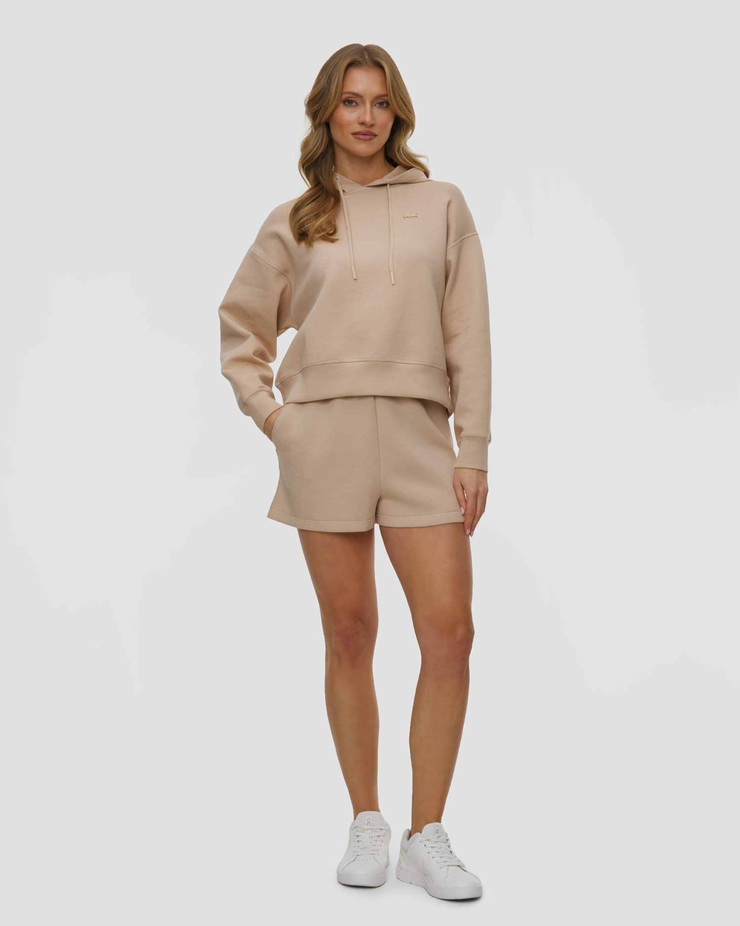 Dámské šortky Lacoste Double Face Jersey v béžové barvě