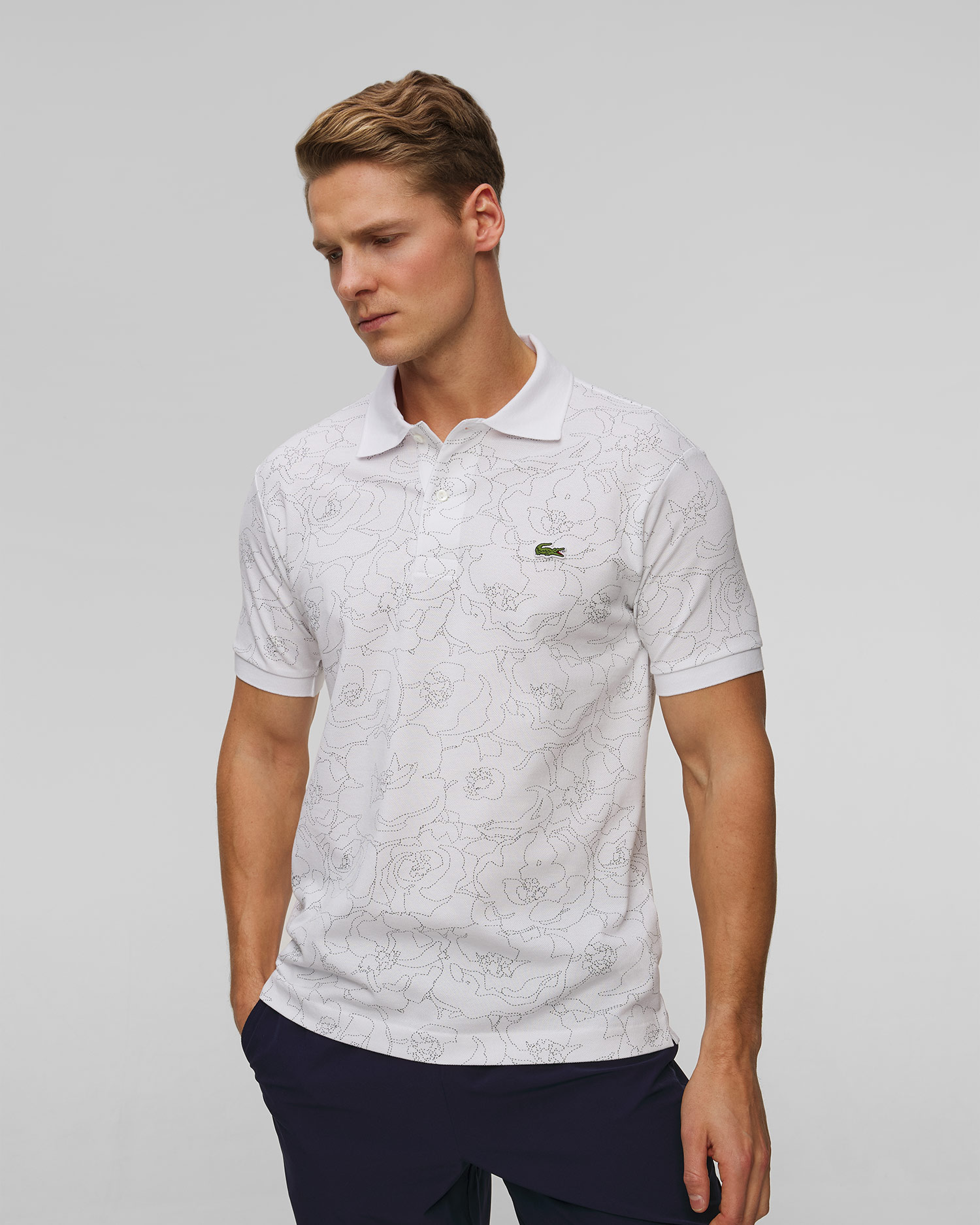 Polo blanc pour hommes Lacoste PH3598