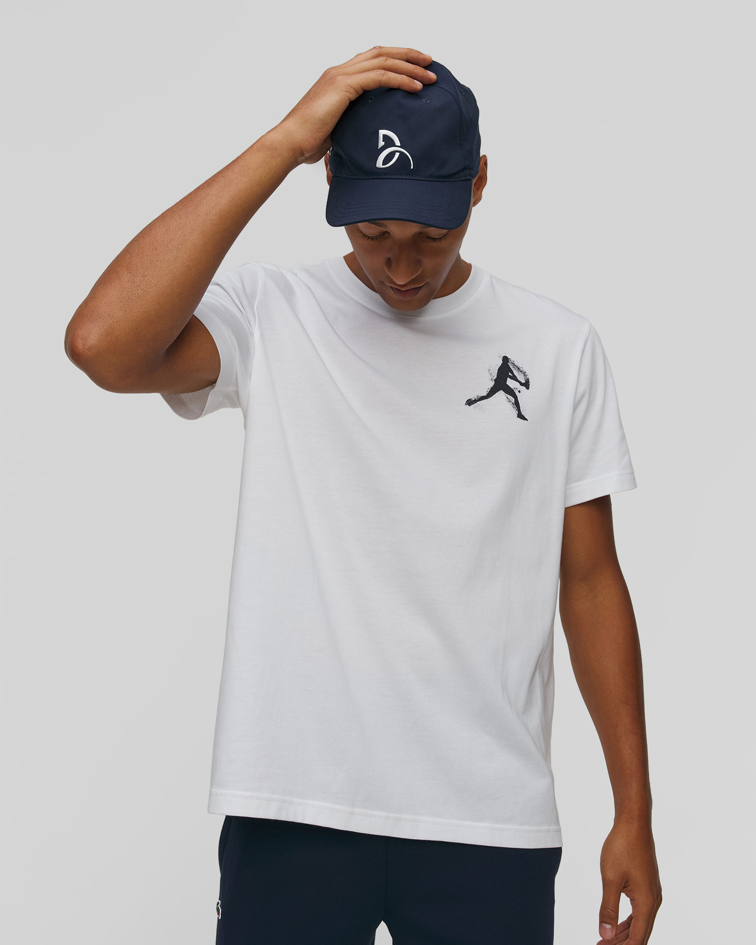 T-shirt blanc pour hommes Lacoste x Novak Djokovic