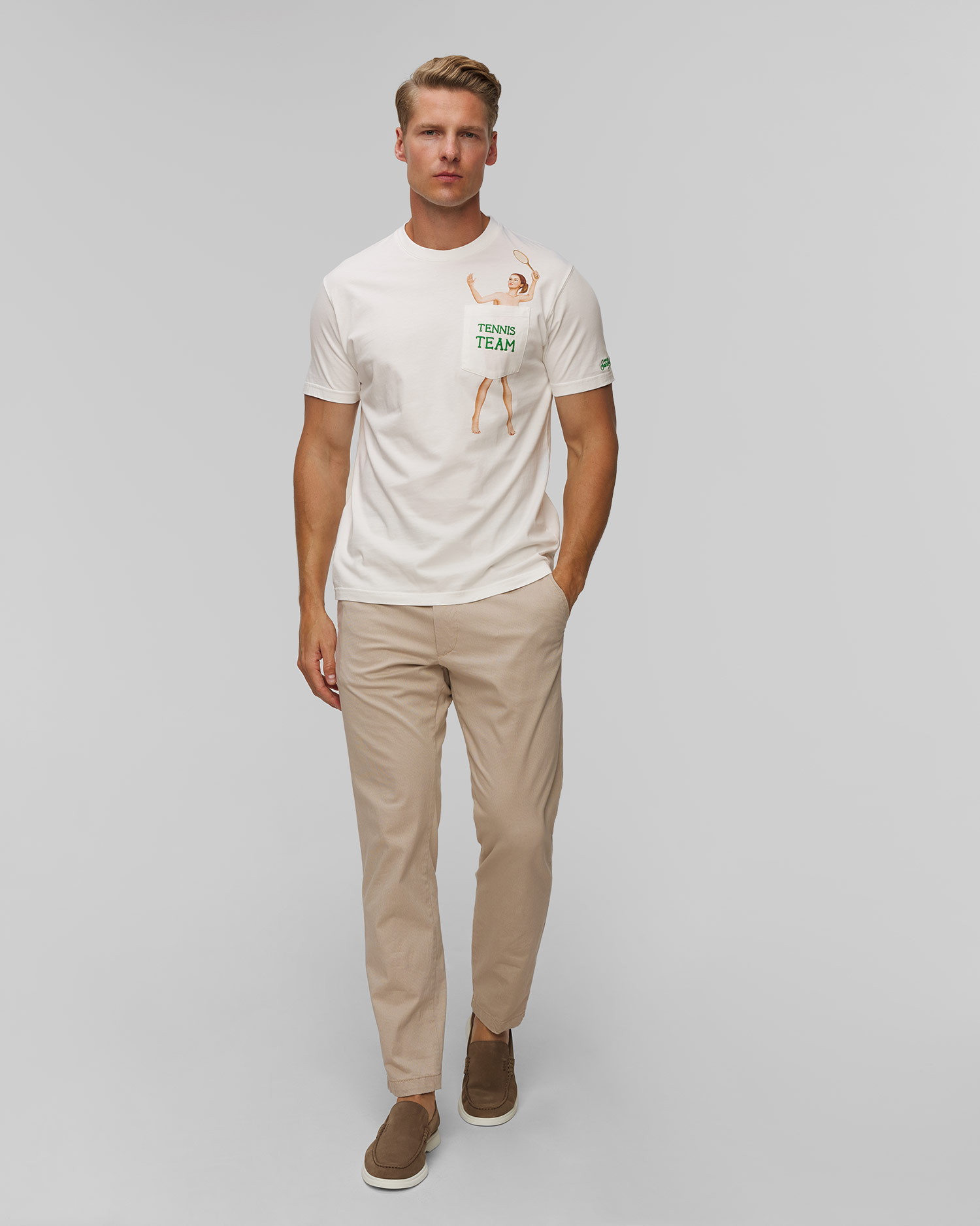 MC2 Saint Barth Austin Herren-T-Shirt in Weiß, Farbe/Muster: Biały
