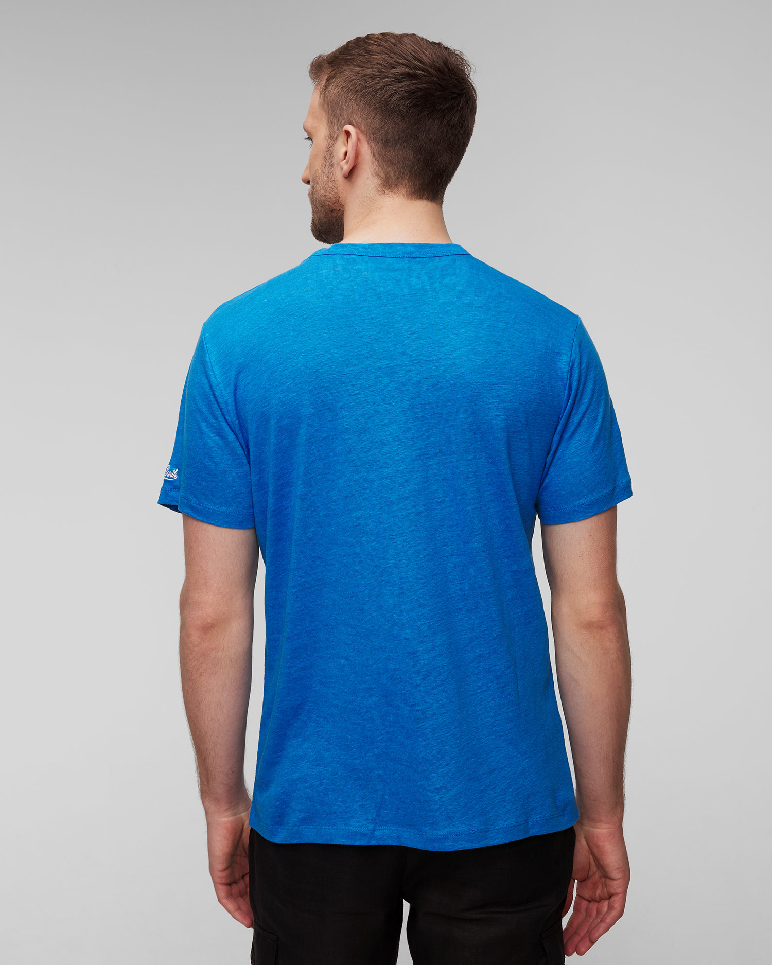 MC2 Saint Bart Herren-T-Shirt aus Leinen in Blau