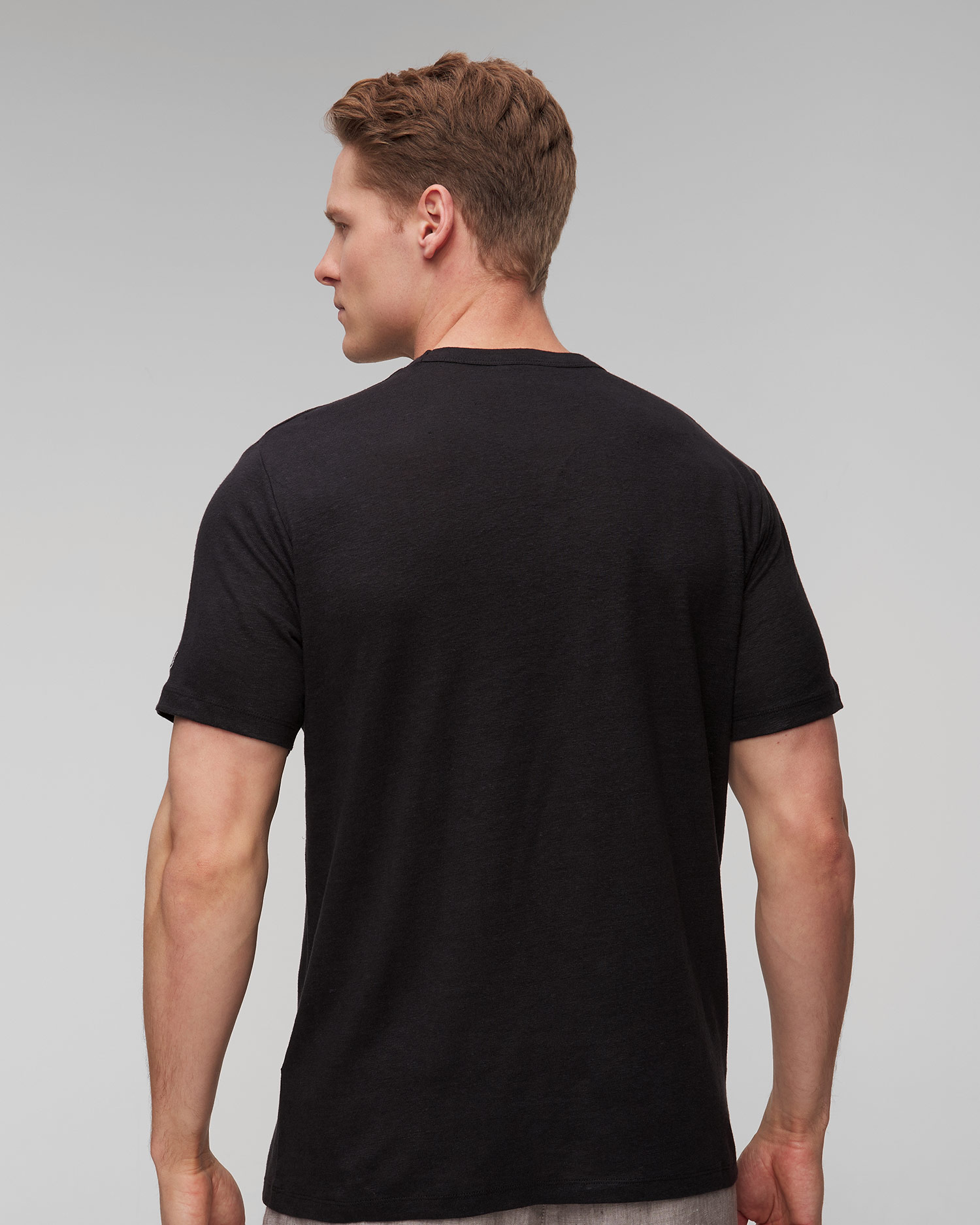MC2 Saint Bart Herren-T-Shirt aus Leinen in Schwarz