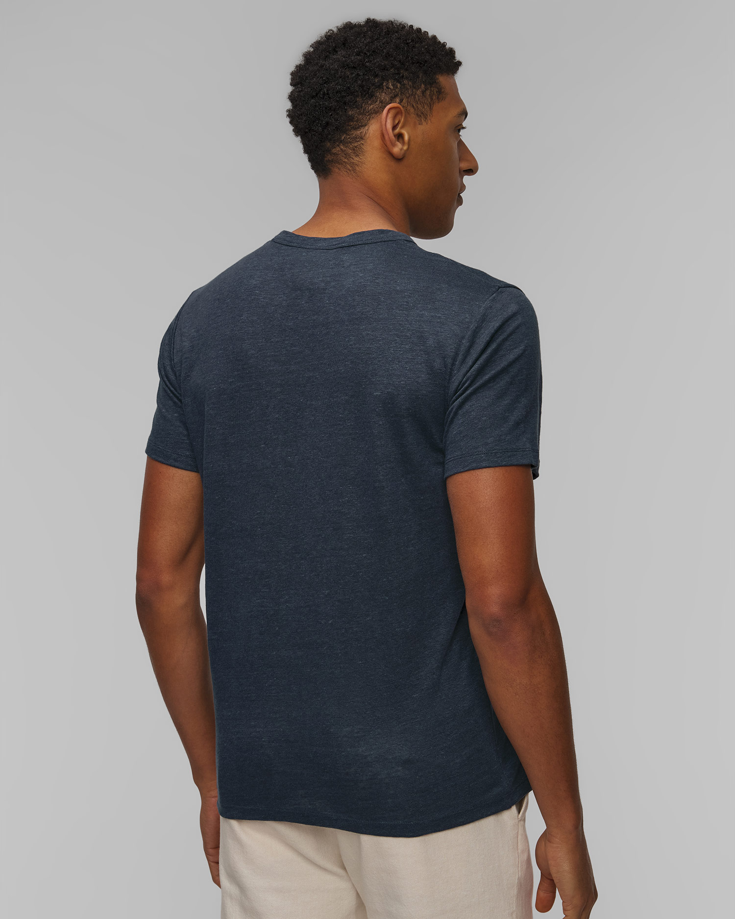 Men's navy blue T-shirt linen MC2 Saint Barth Ecstasea