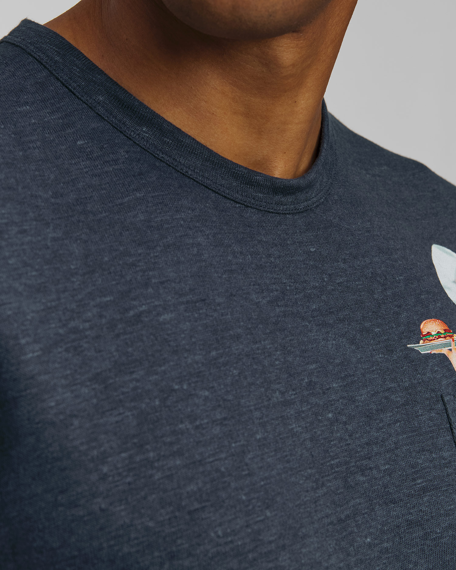 Men's navy blue T-shirt linen MC2 Saint Barth Ecstasea