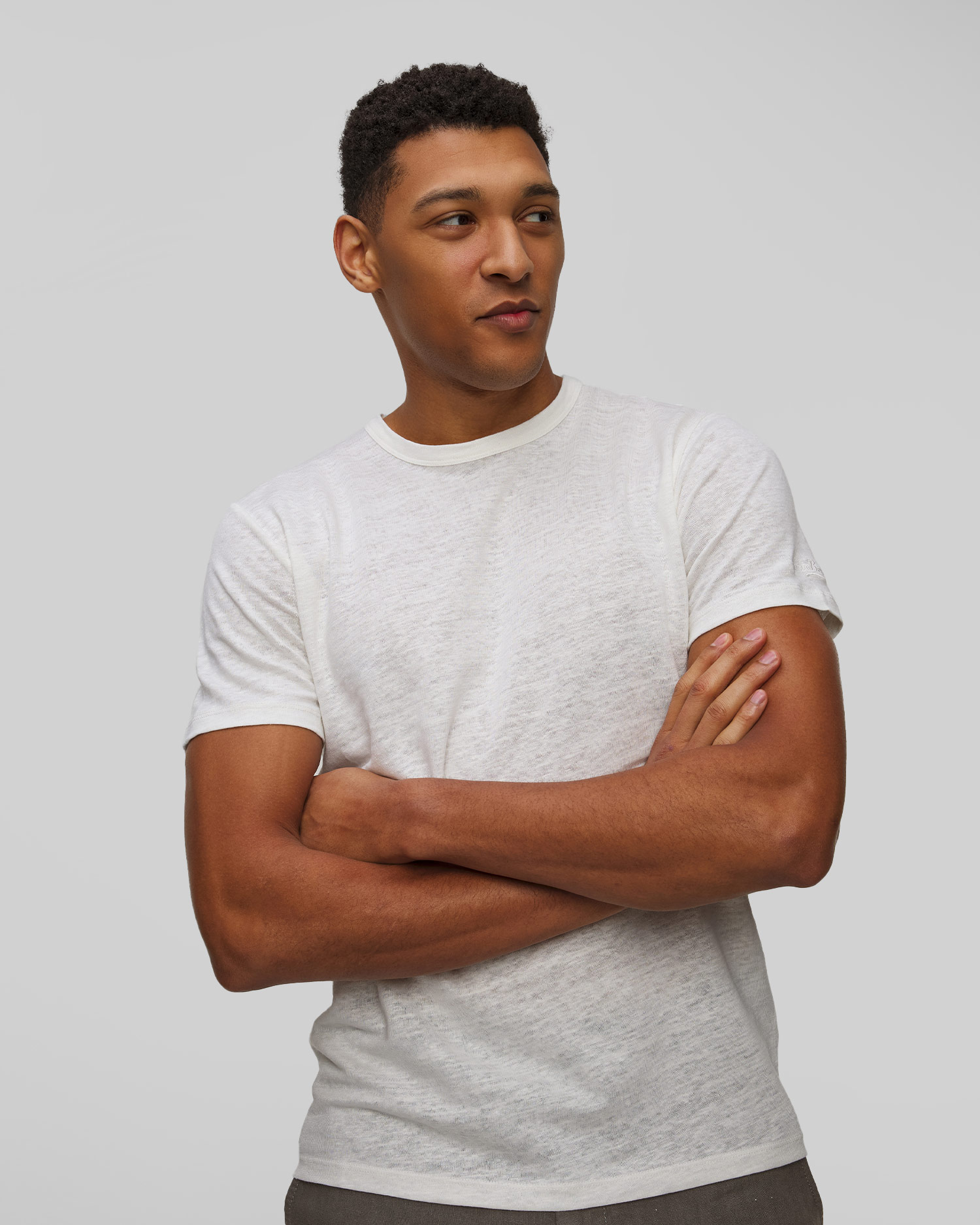 Men's grey linen T-shirt MC2 Saint Barth Ecstasea N