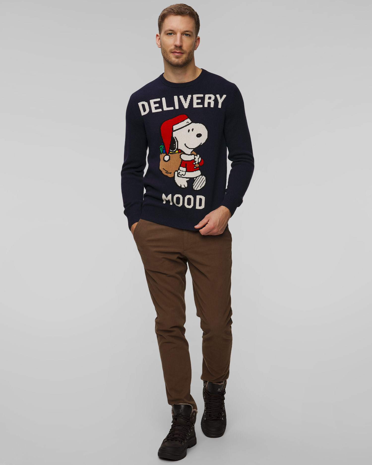 MC2 Saint Barth Heron Wollpullover für Herren in Marineblau, Farbe/Muster: Granatowy