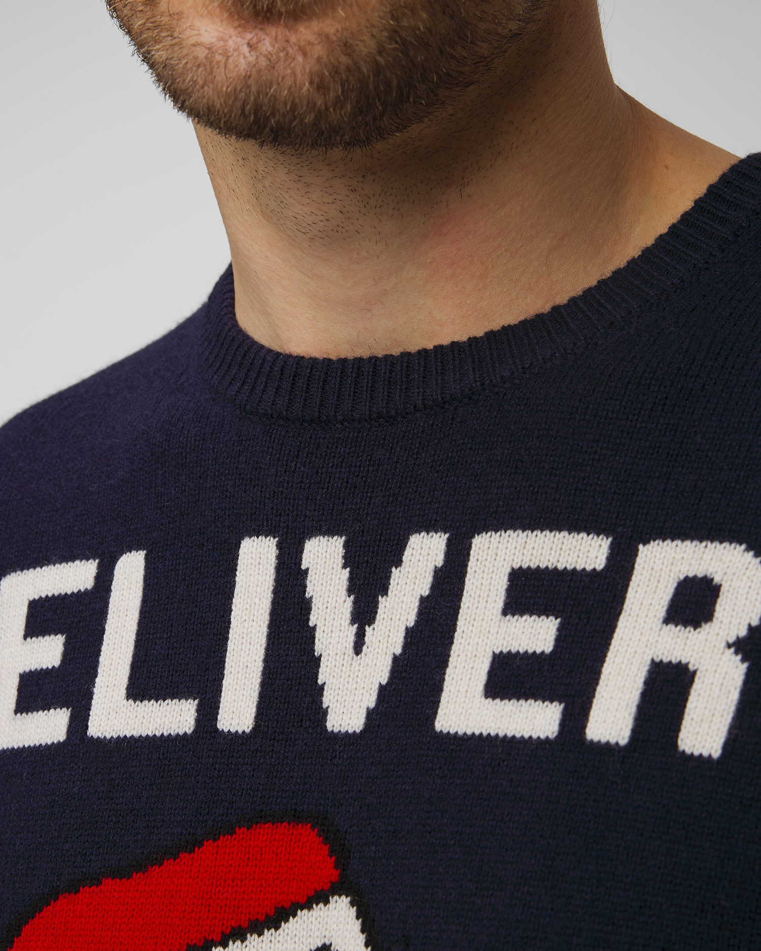 Pull en laine bleu marine pour hommes MC2 Saint Barth Heron