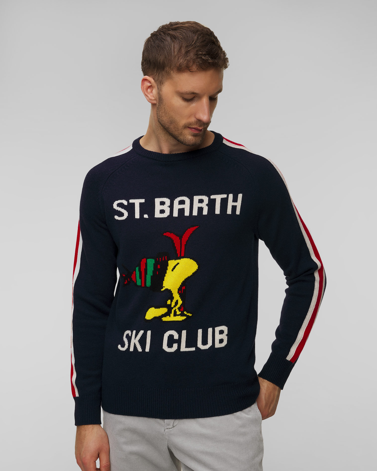 Tmavě modrý vlněný pánský svetr MC2 Saint Barth Heron