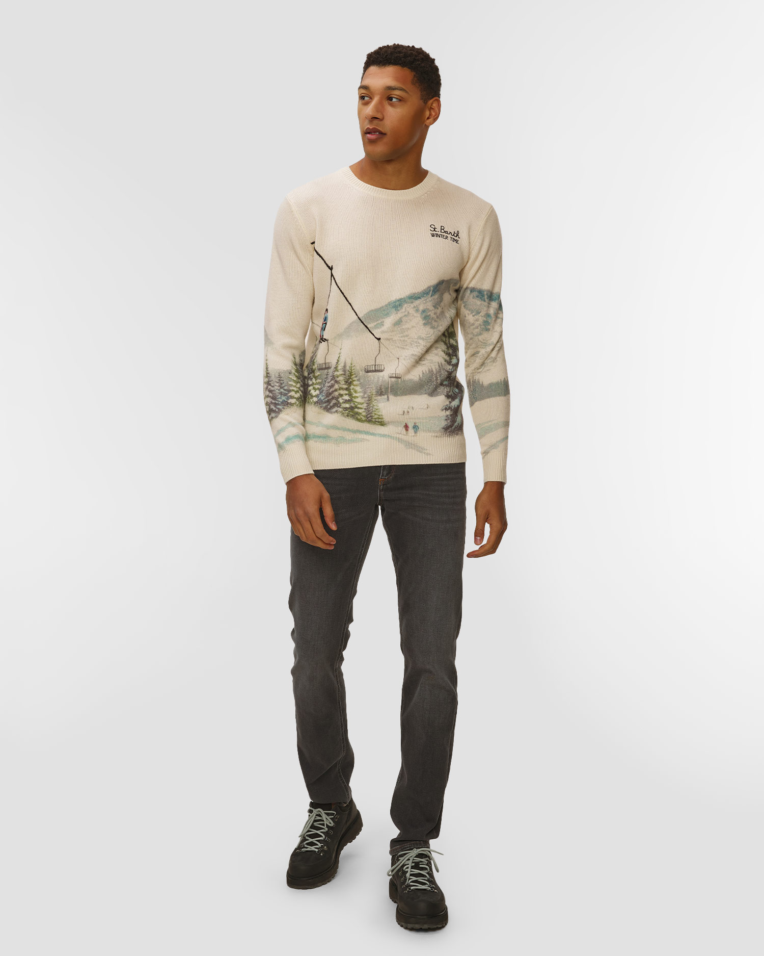 Pánský svetr MC2 Saint Barth Heron Print