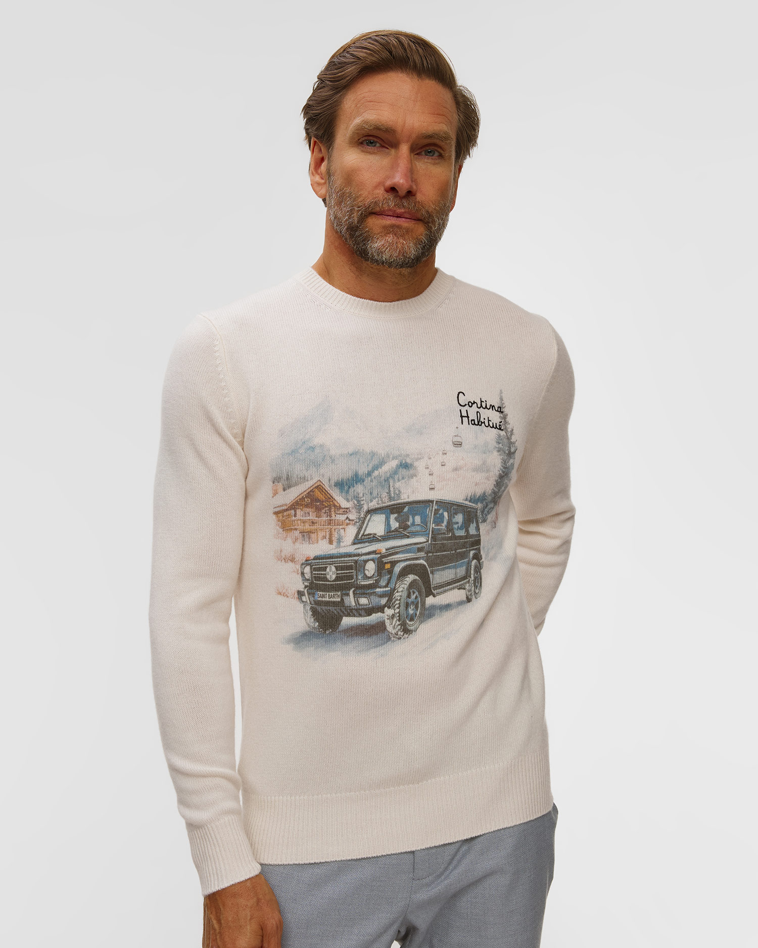 Pánský svetr MC2 Saint Barth Heron Print