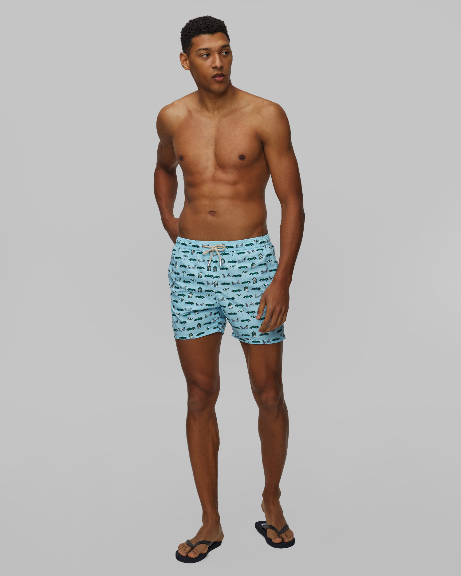Men's blue swimming trunks MC2 Saint Barth Lighting Micro Fantasy