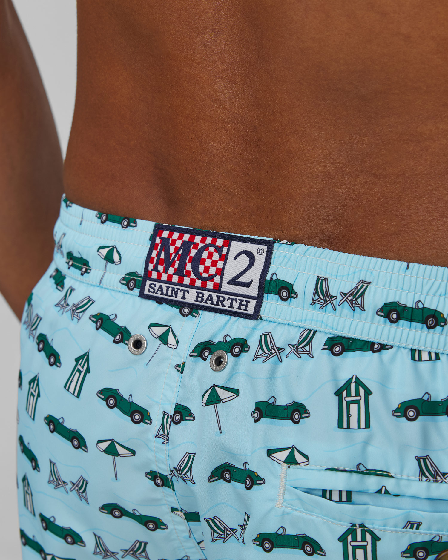 Costume de baie albastre pentru bărbați MC2 Saint Barth Lighting Micro Fantasy