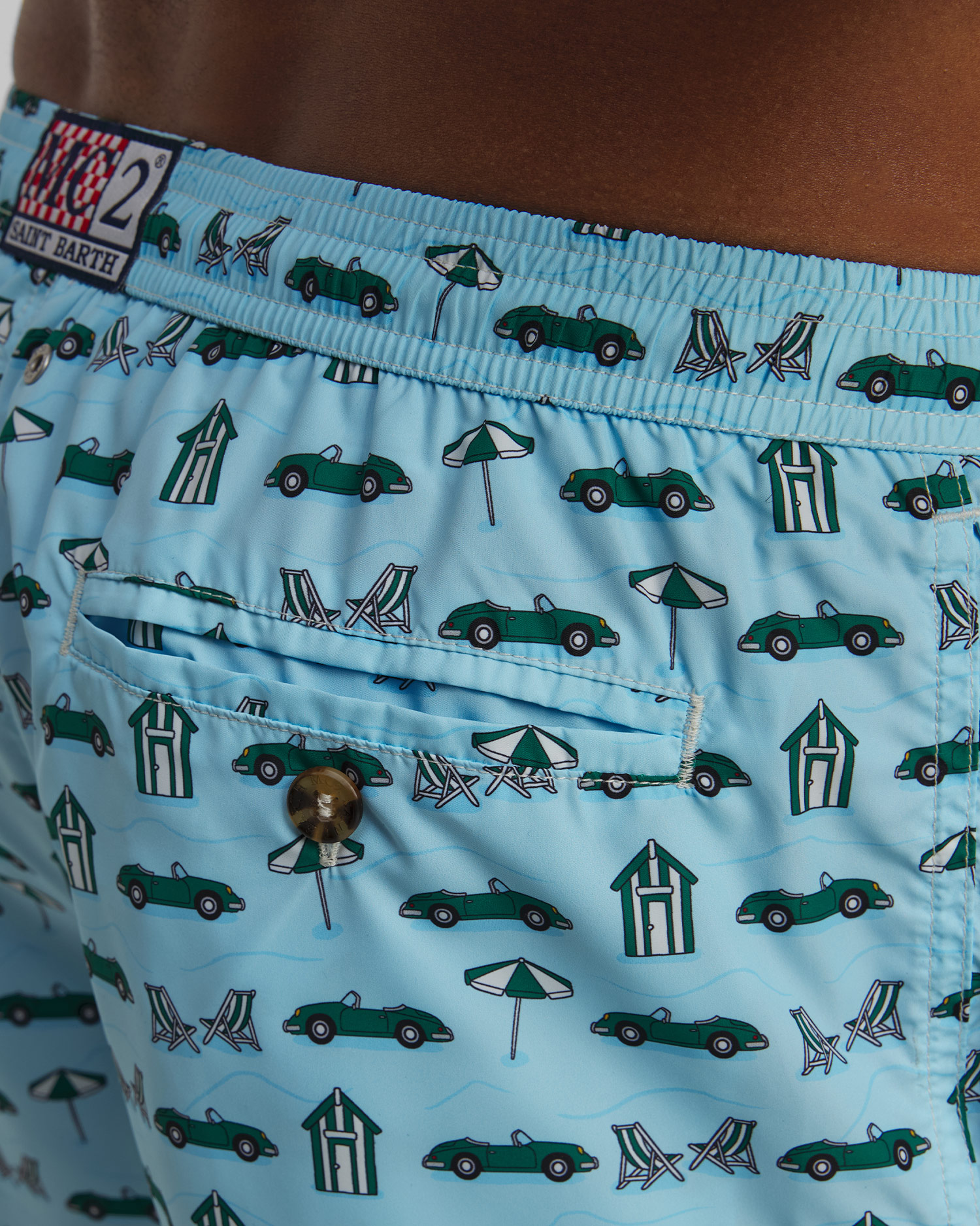 Costume de baie albastre pentru bărbați MC2 Saint Barth Lighting Micro Fantasy