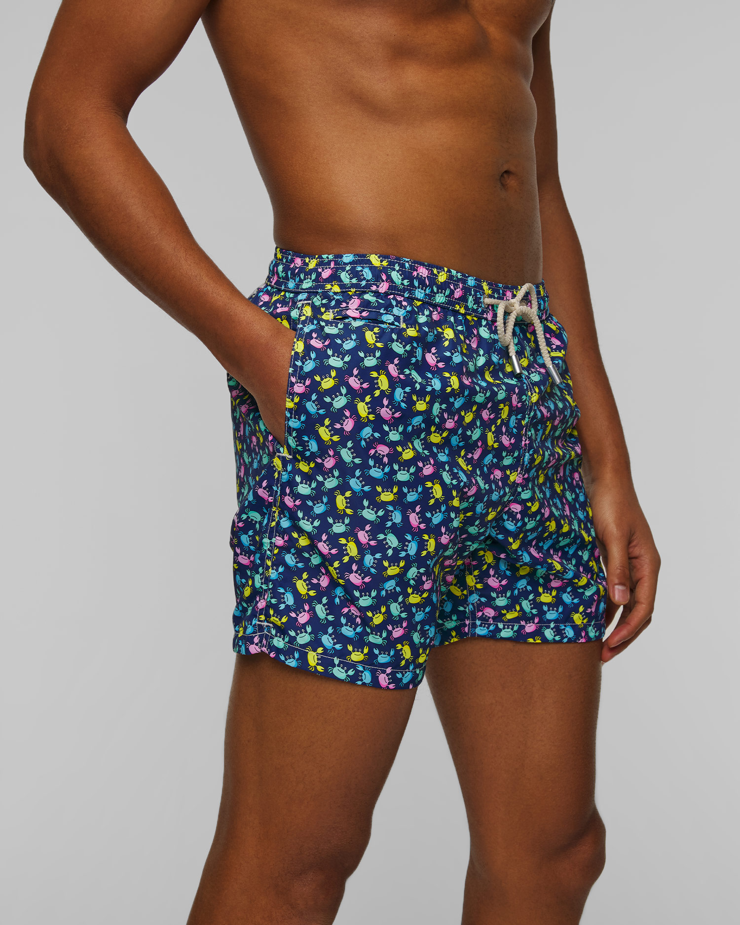 Short de bain bleu marine pour hommes MC2 Saint Barth Lighting Micro Fantasy