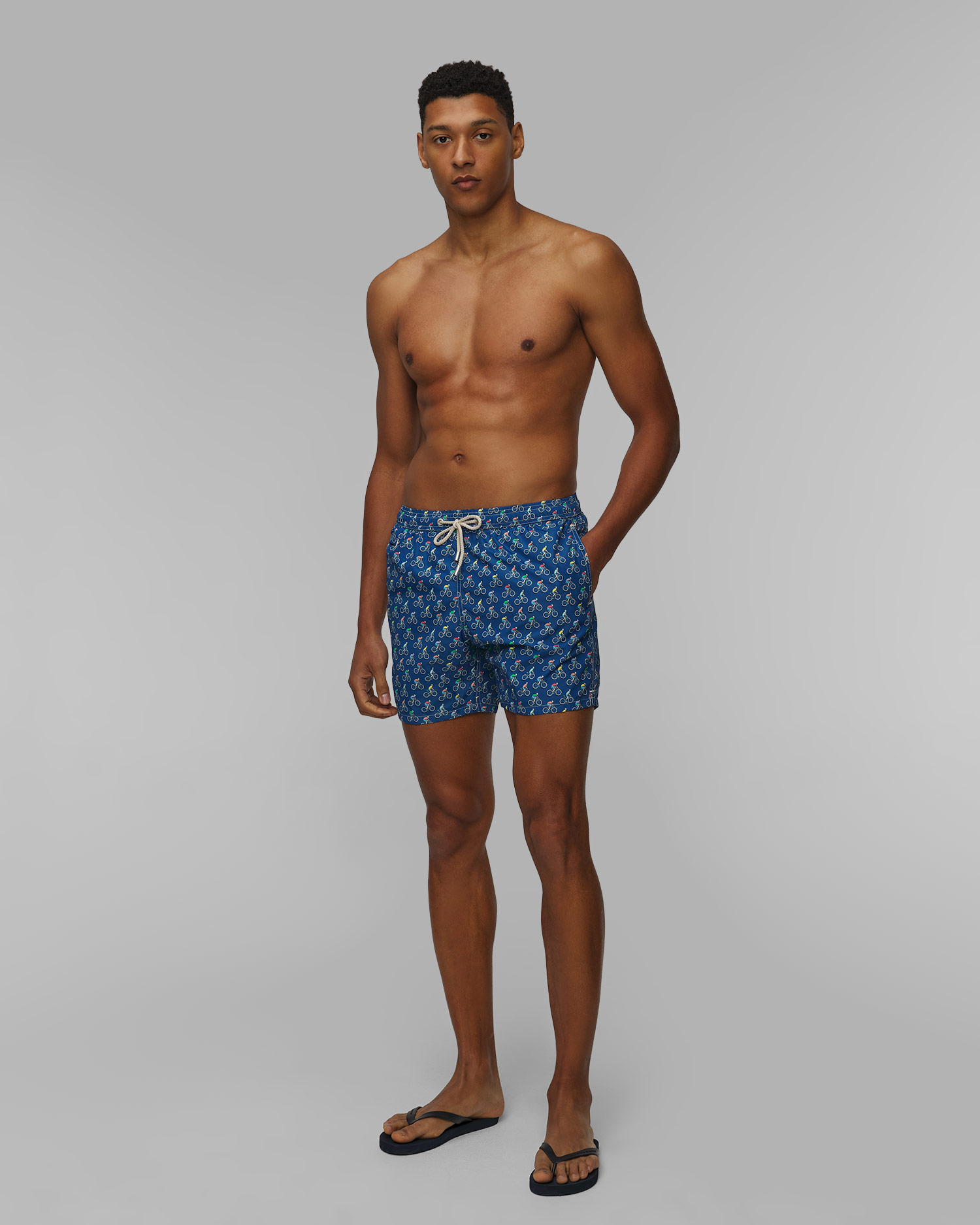 Men's dark blue swimming trunks MC2 Saint Barth Lighting Micro Fantasy