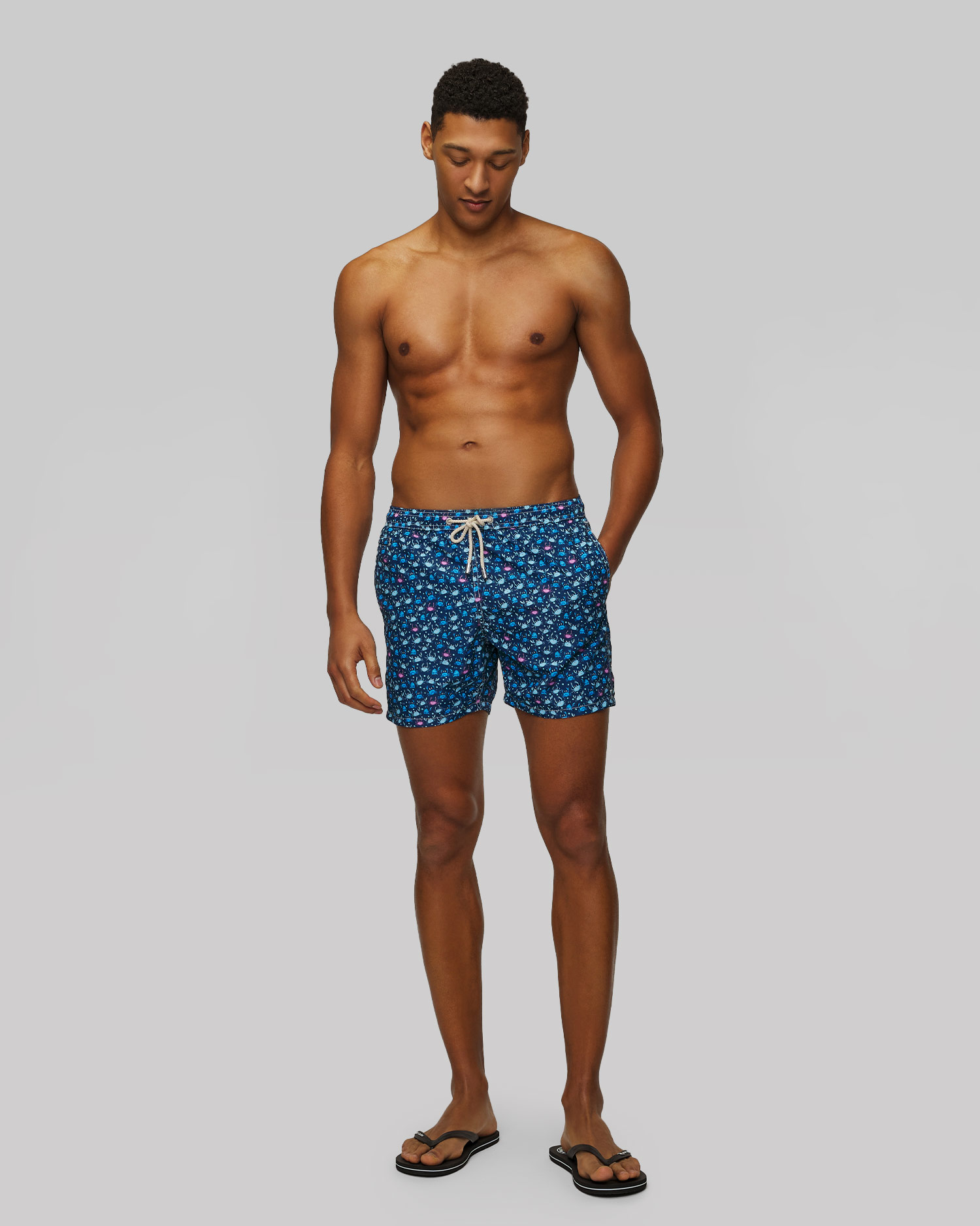 Men's dark blue swimming trunks MC2 Saint Barth Lighting Micro Fantasy