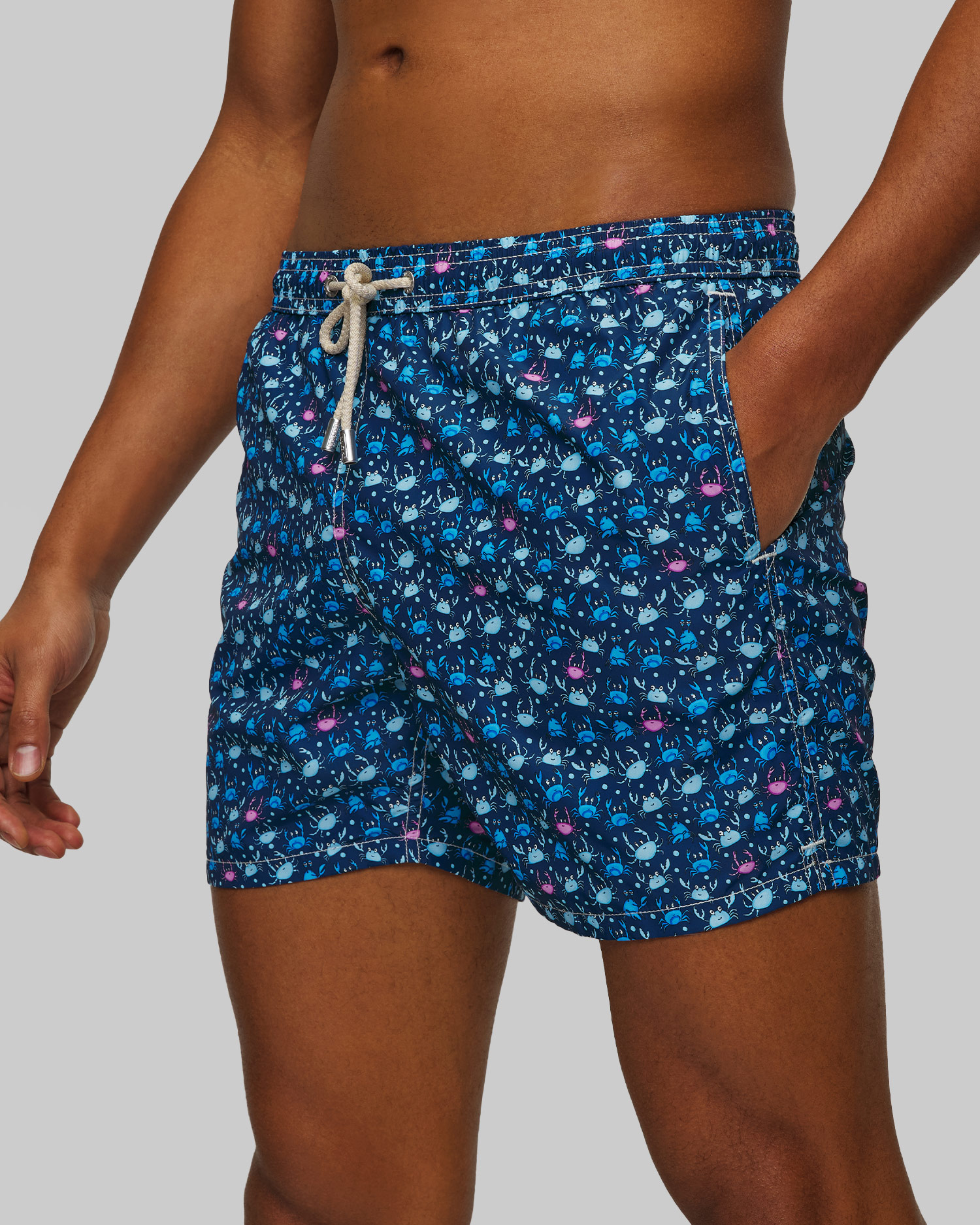Short de bain bleu marine pour hommes MC2 Saint Barth Lighting Micro Fantasy