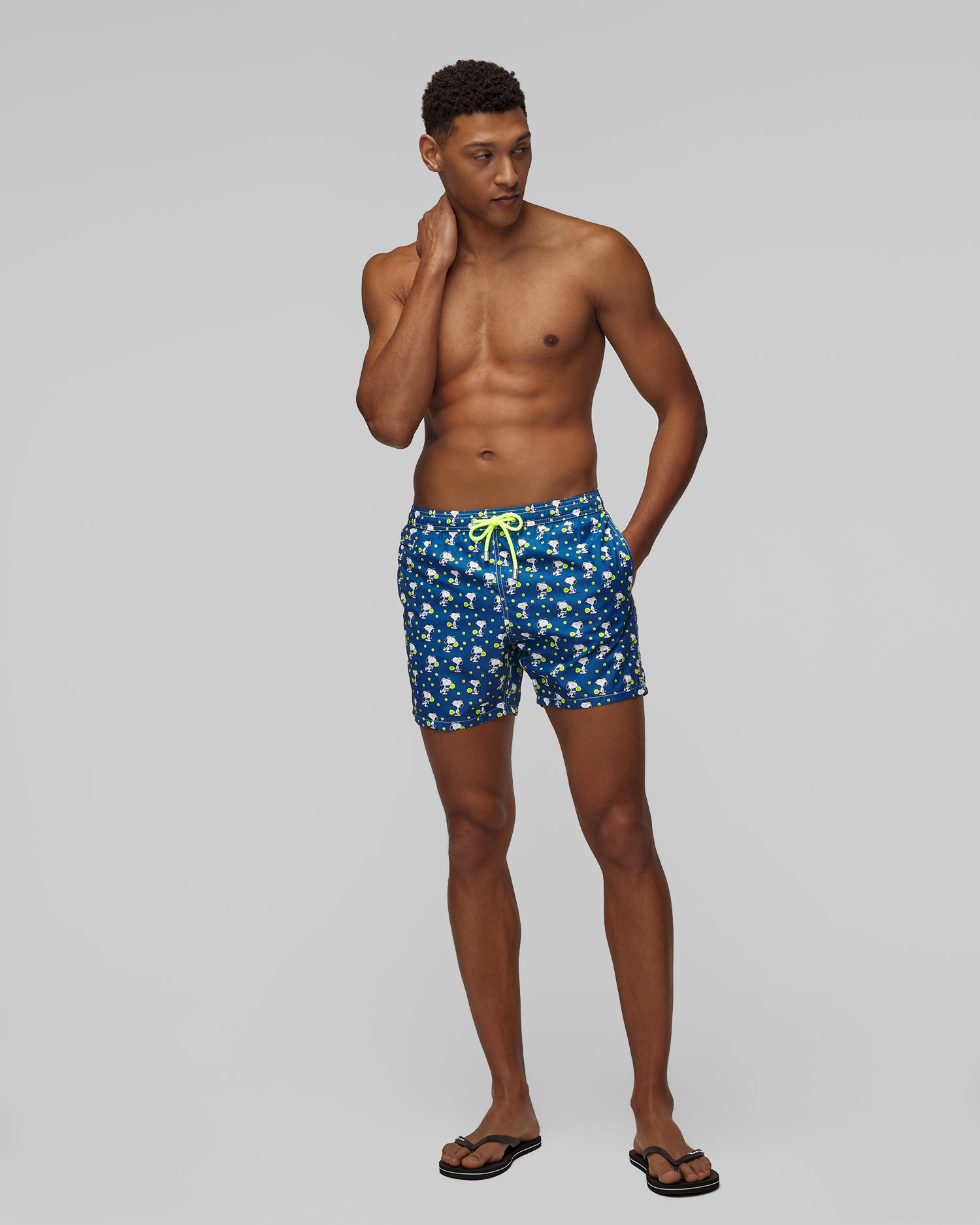 Men's navy blue swimming trunks MC2 Saint Barth Lighting Micro Fantasy