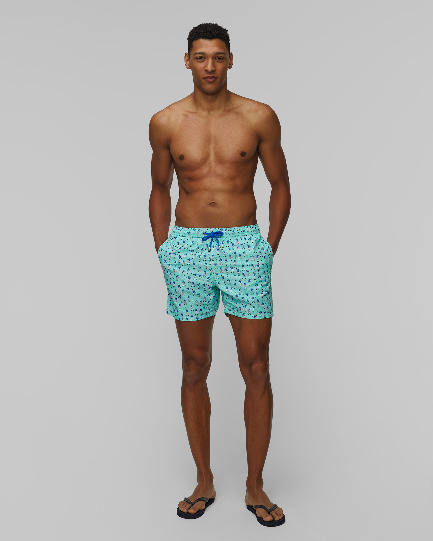 Men's blue swimming trunks MC2 Saint Barth Lighting Micro Fantasy