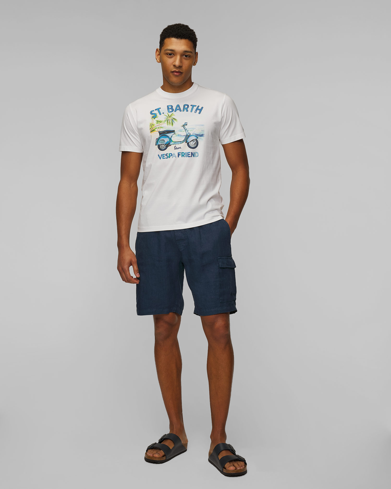 MC2 Saint Barth Marseille Leinenshorts für Herren in Marineblau