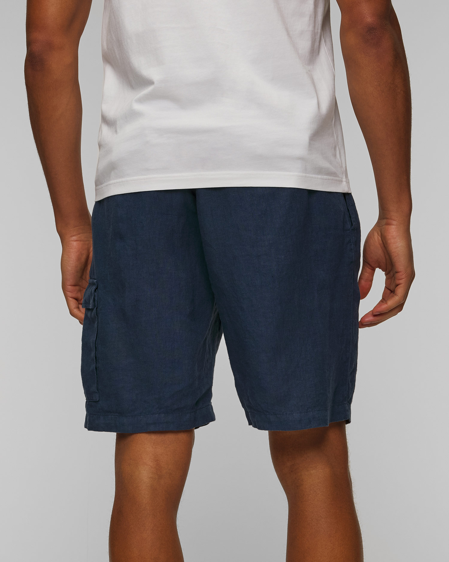 Short en lin bleu marine pour hommes MC2 Saint Barth Marseille