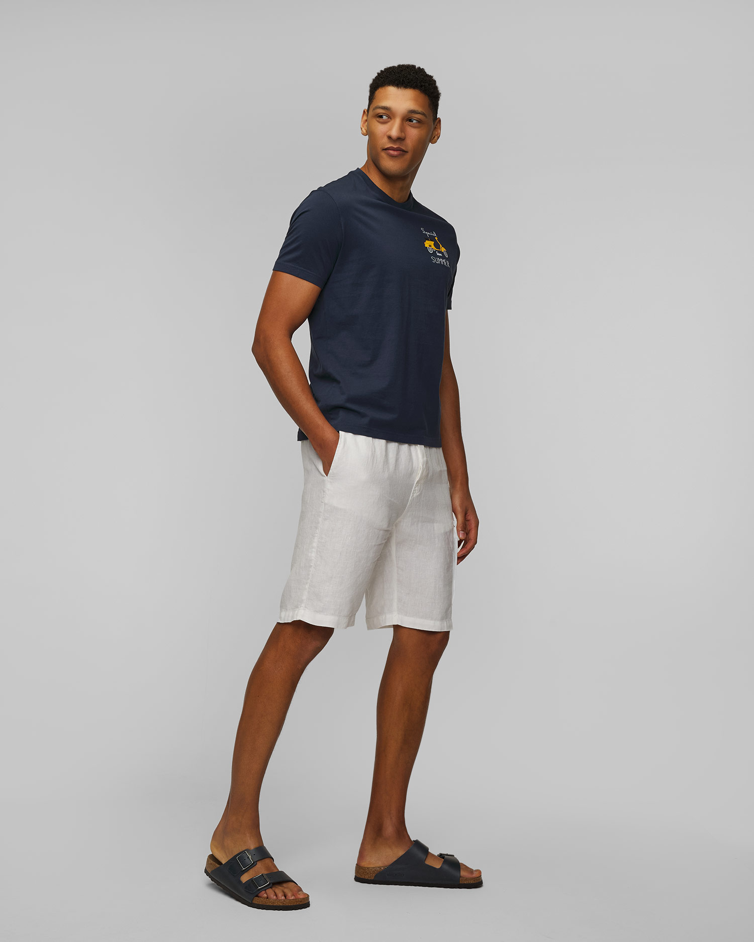 MC2 Saint Barth Marseille Leinenshorts für Herren in Weiß
