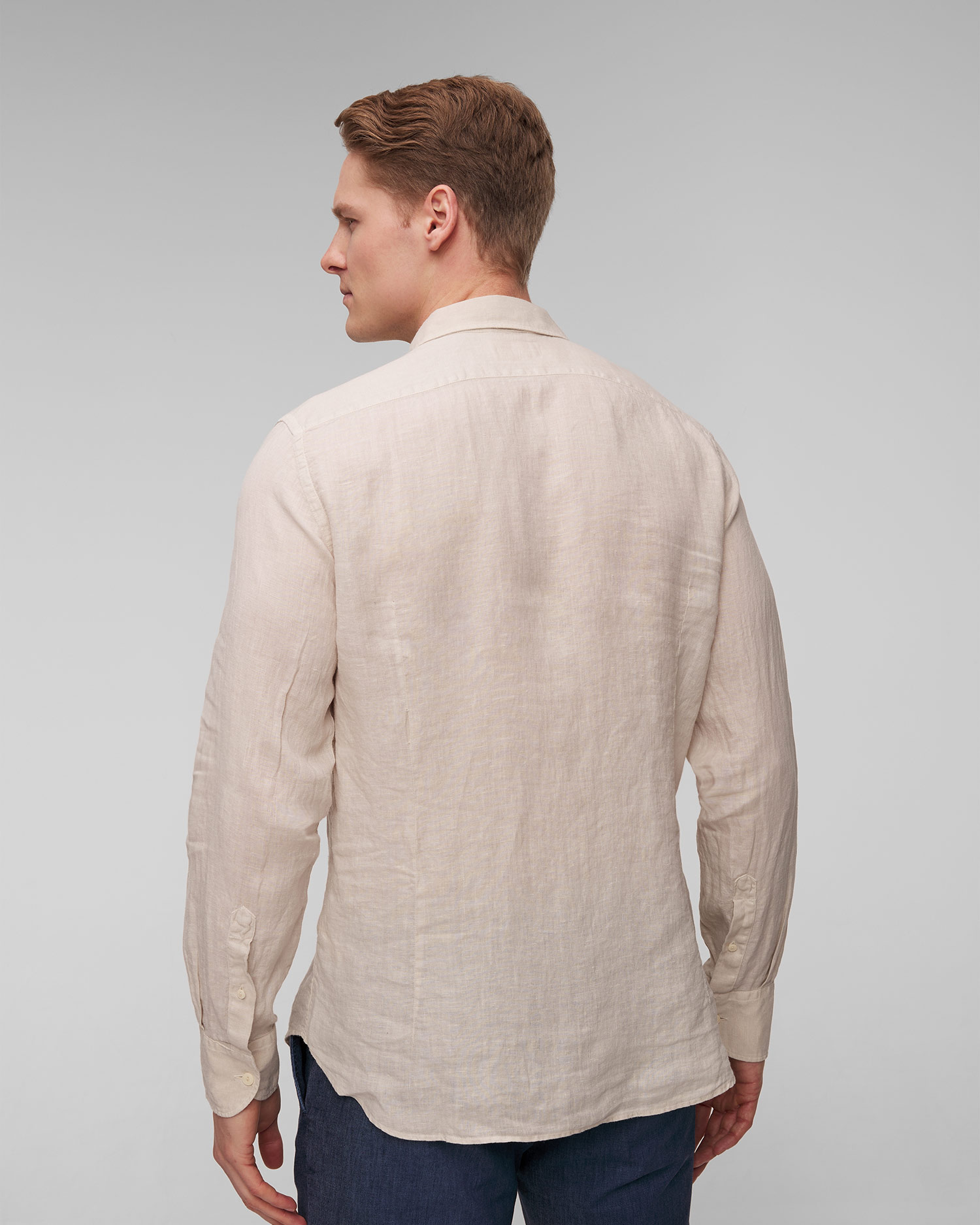 Men’s beige linen shirt MC2 Saint Barth