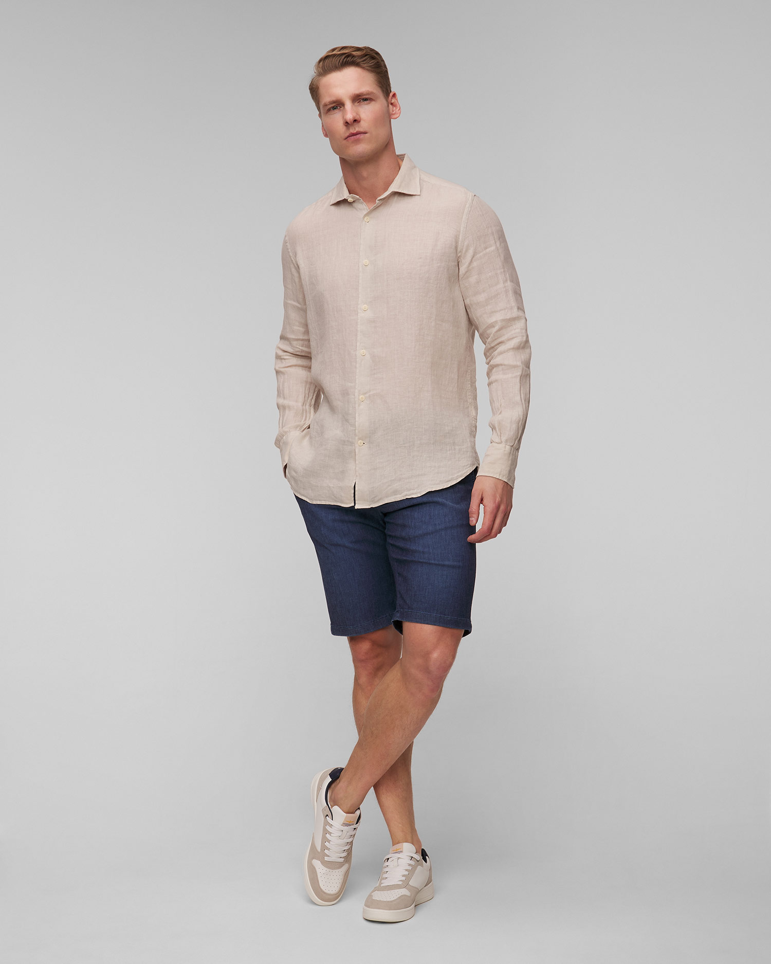 Men’s beige linen shirt MC2 Saint Barth