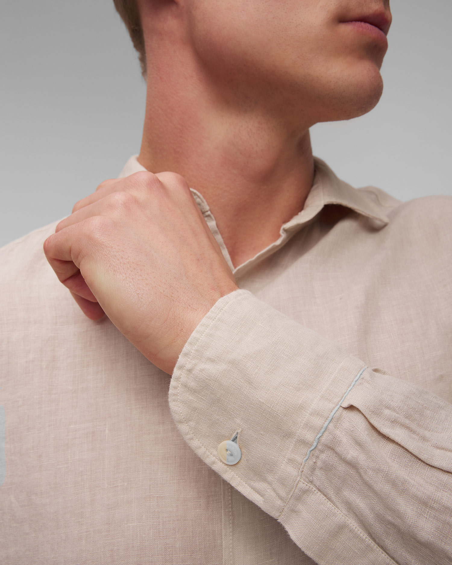 Men’s beige linen shirt MC2 Saint Barth