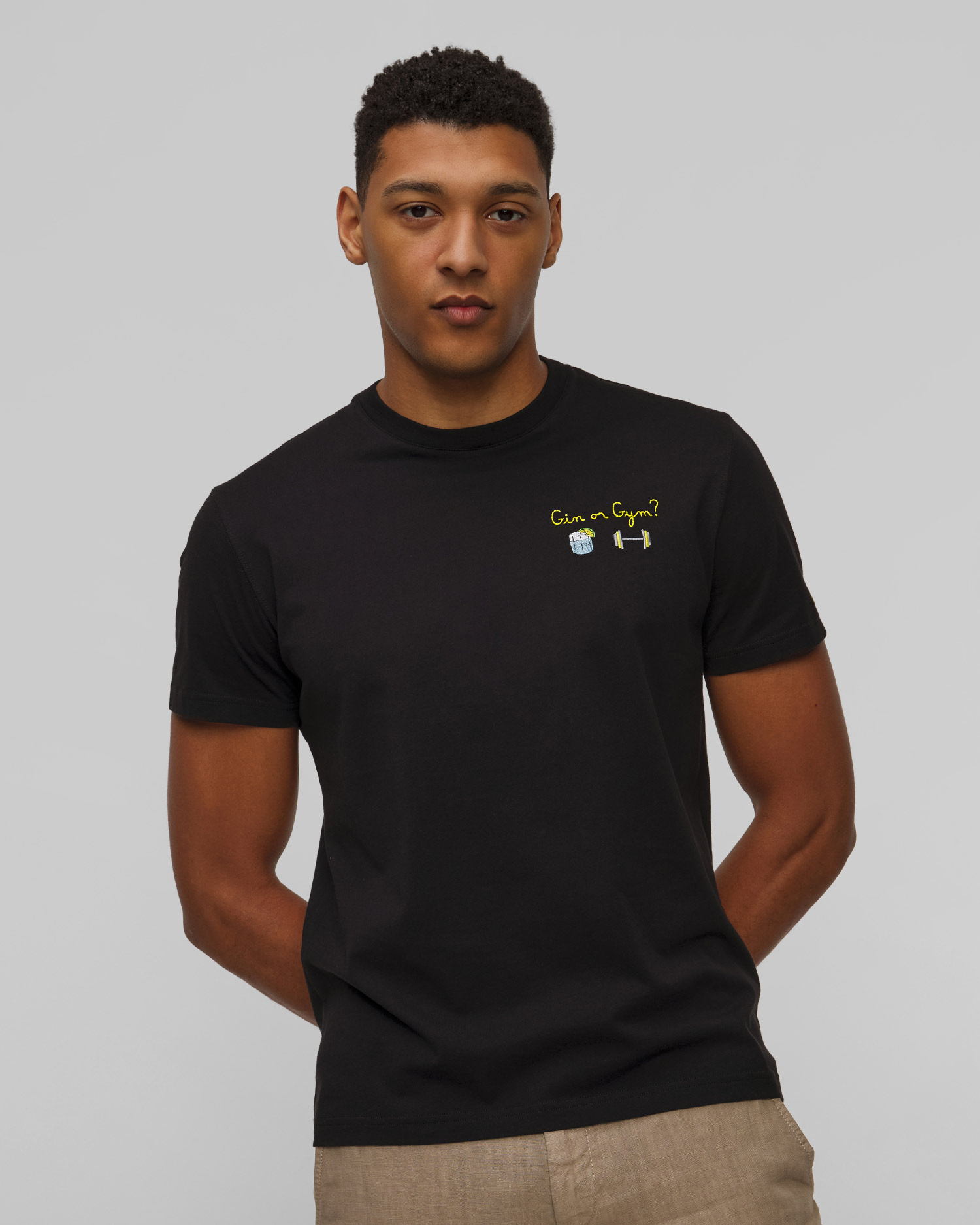 Czarny T-shirt męski MC2 Saint Barth Portofino