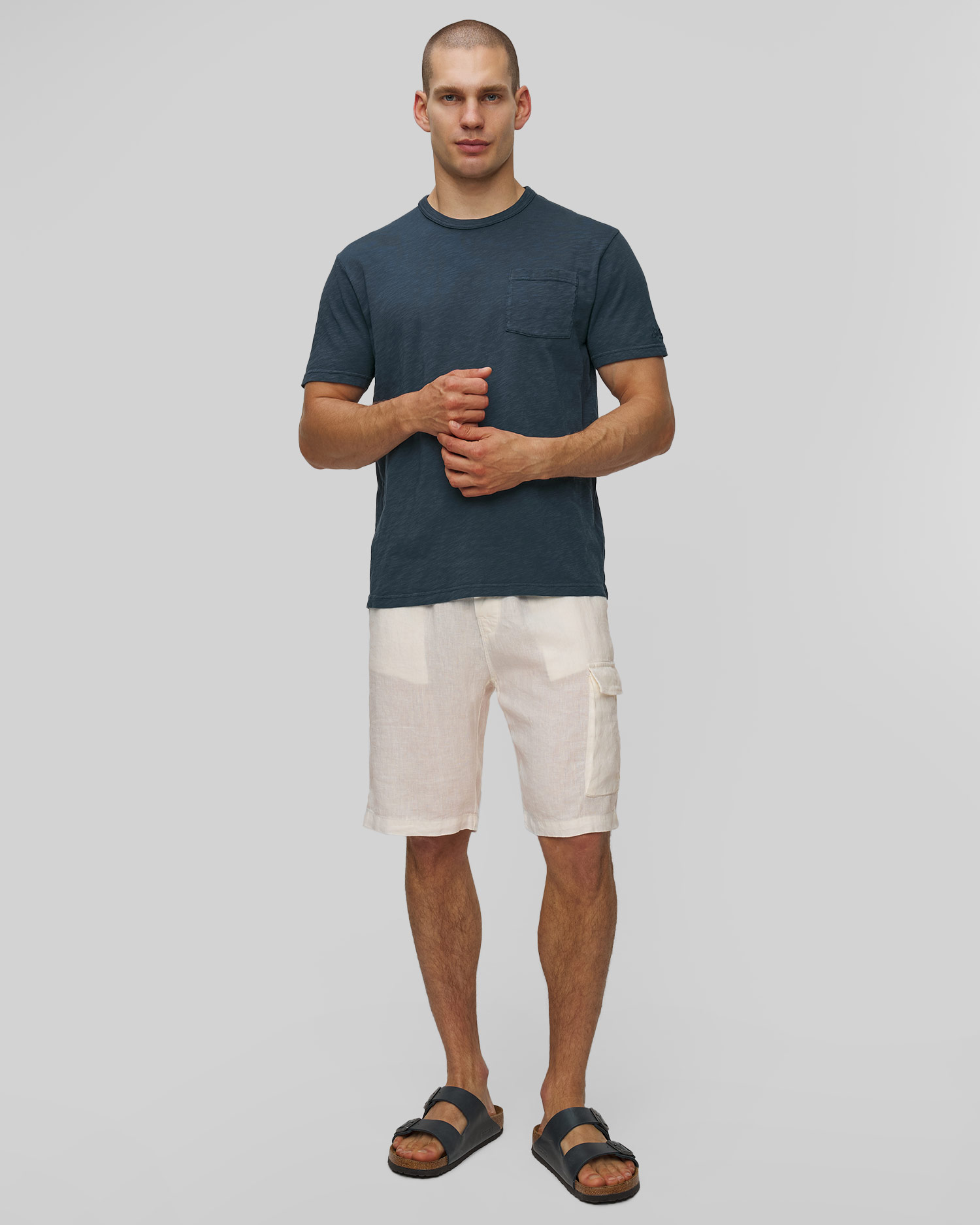 MC2 Saint Barth President Herren-T-Shirt in Marineblau, Farbe/Muster: Granatowy