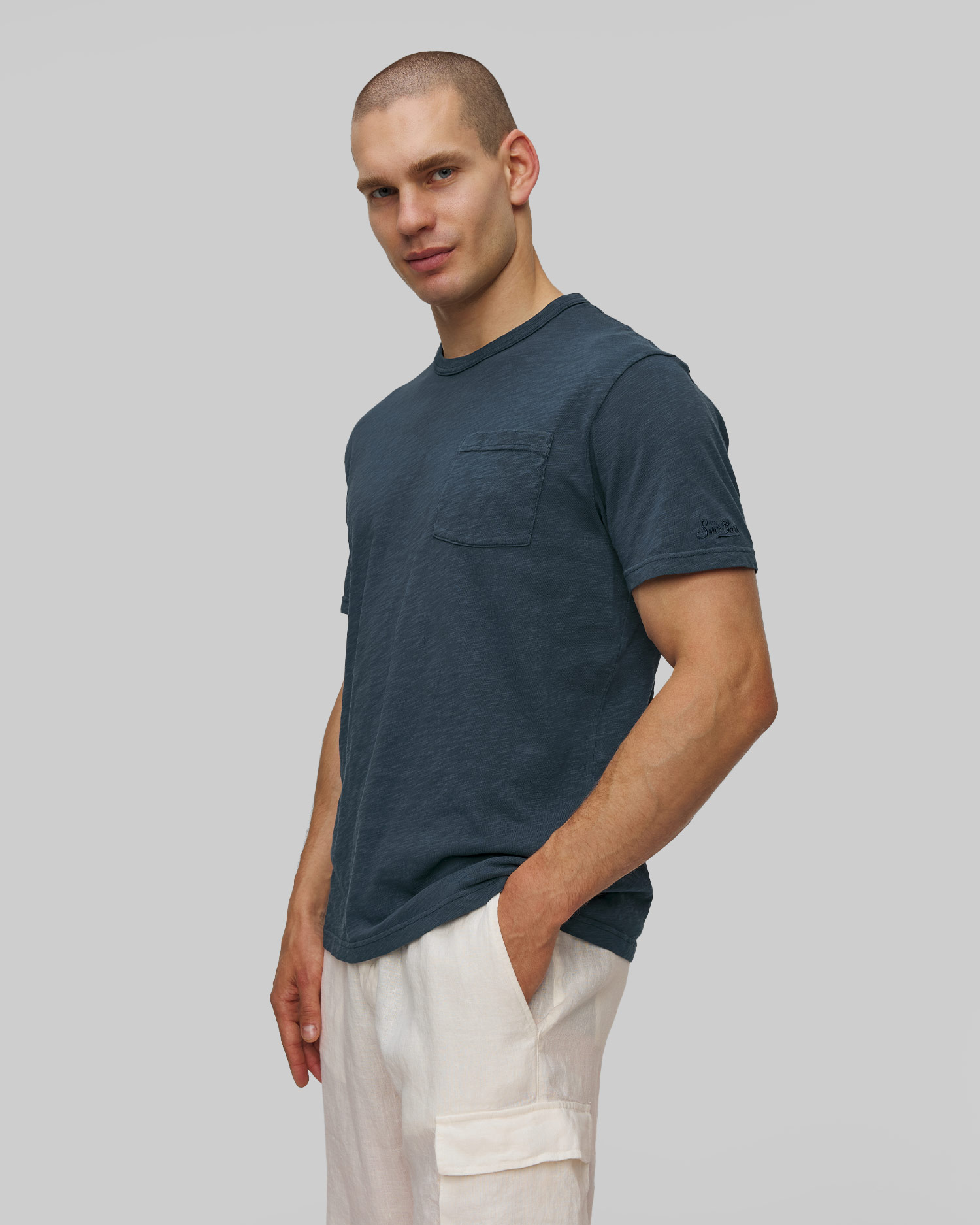 MC2 Saint Barth President Herren-T-Shirt in Marineblau