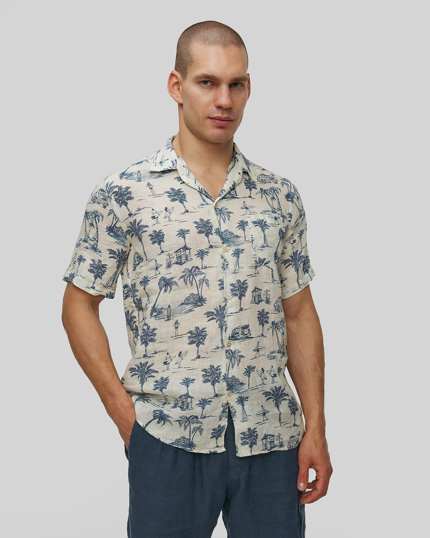 Men's linen shirt MC2 Saint Barth Sifnos