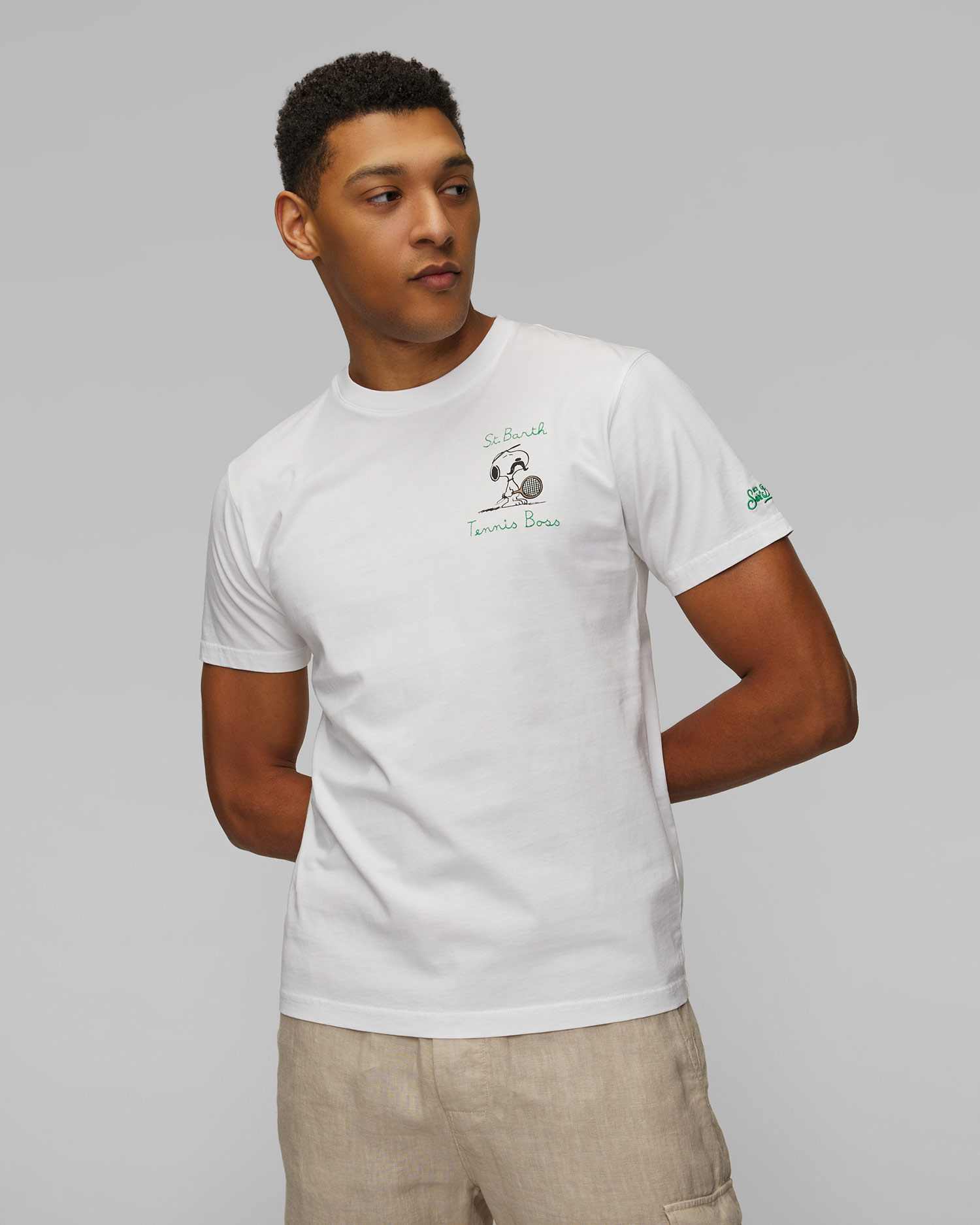 MC2 Saint Barth Bedrucktes Herren-T-Shirt in Weiß