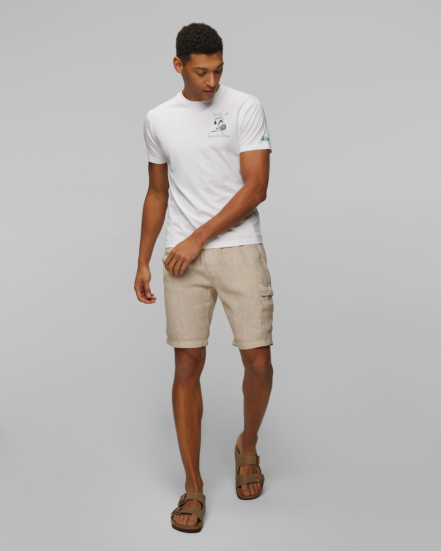 Tricou alb imprimat pentru bărbați MC2 Saint Barth, Culoare/Model: Biały