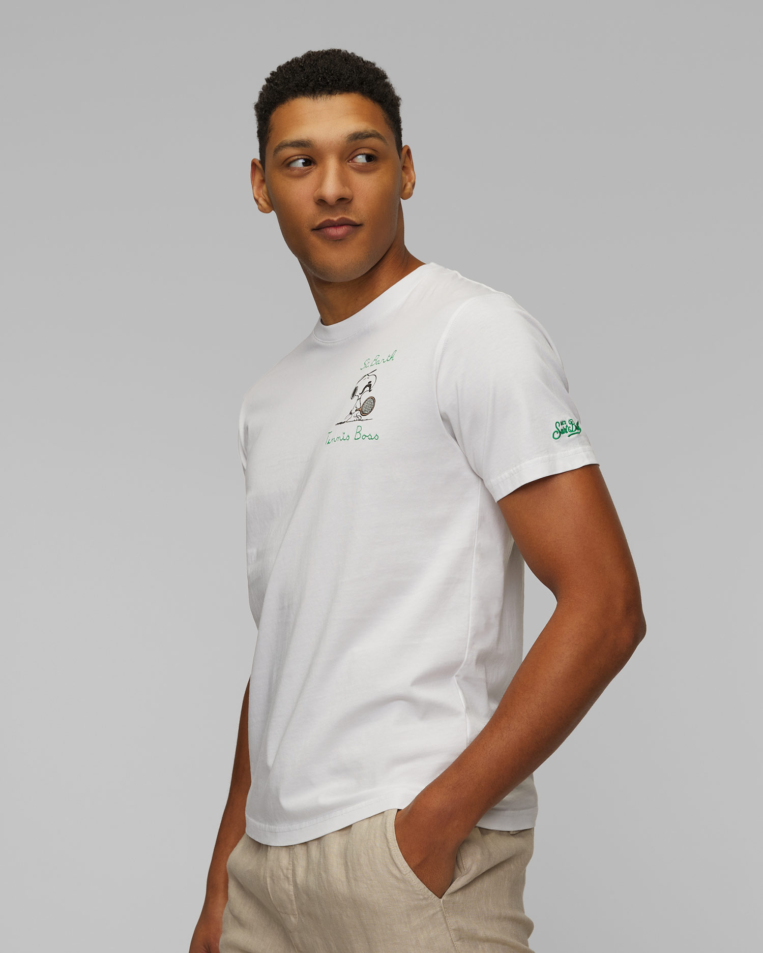 Men's white printed T-shirt MC2 Saint Barth