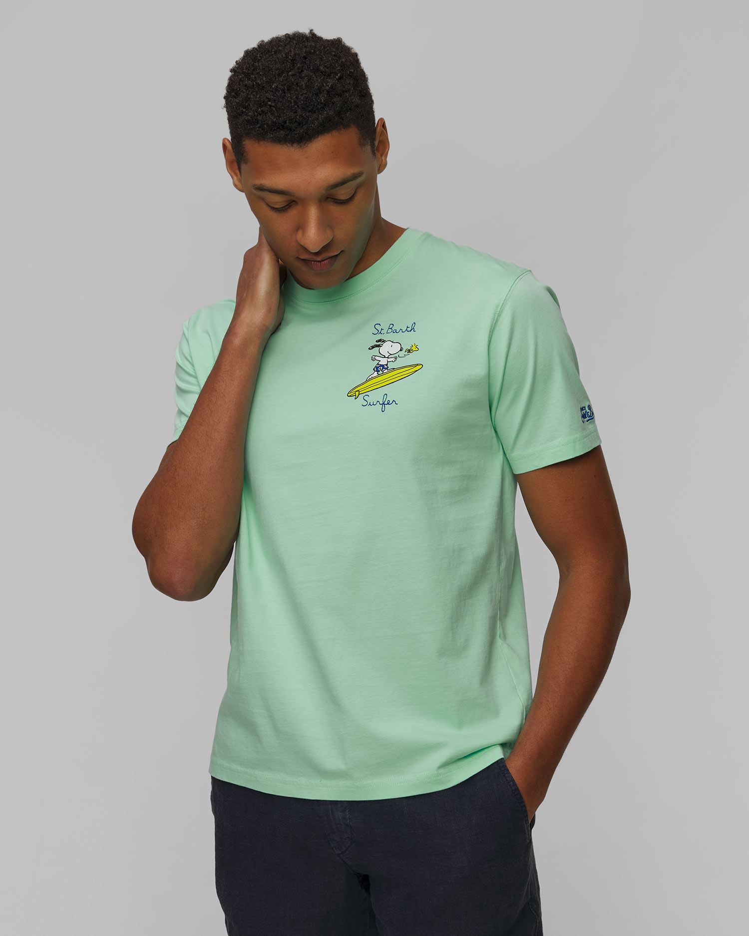 Men's green printed T-shirt MC2 Saint Barth