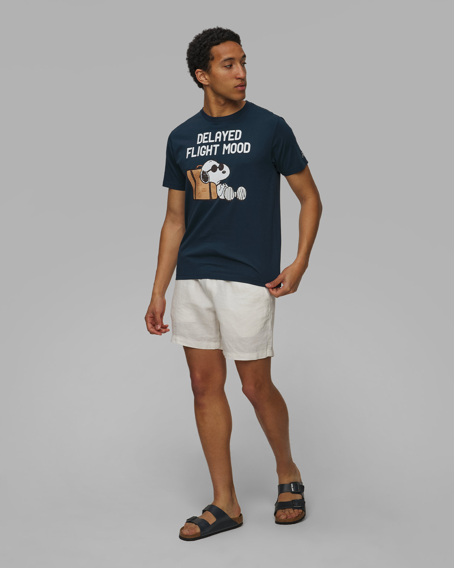 Men's navy blue T-shirt with print MC2 Saint Barth