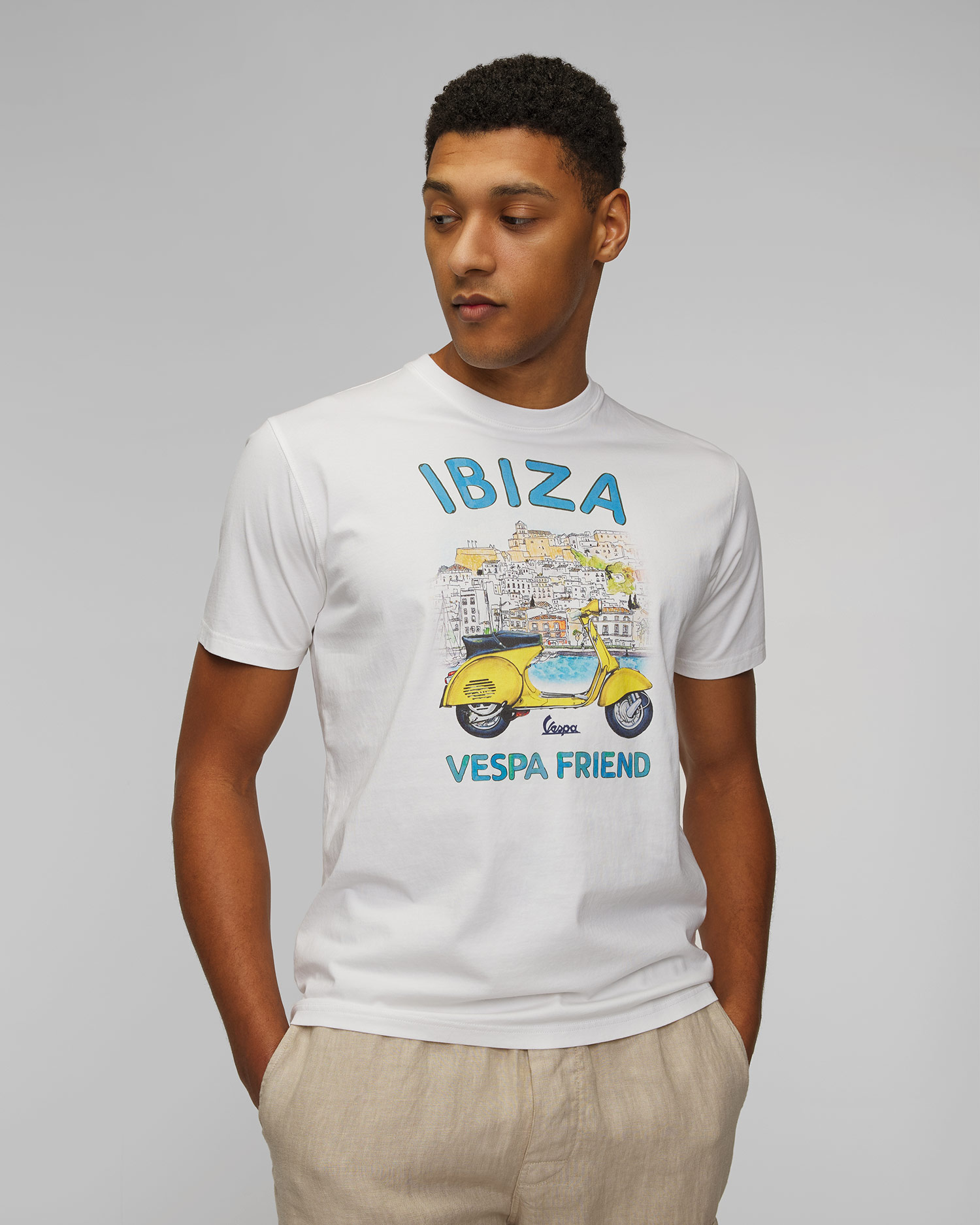 Men's white printed T-shirt MC2 Saint Barth