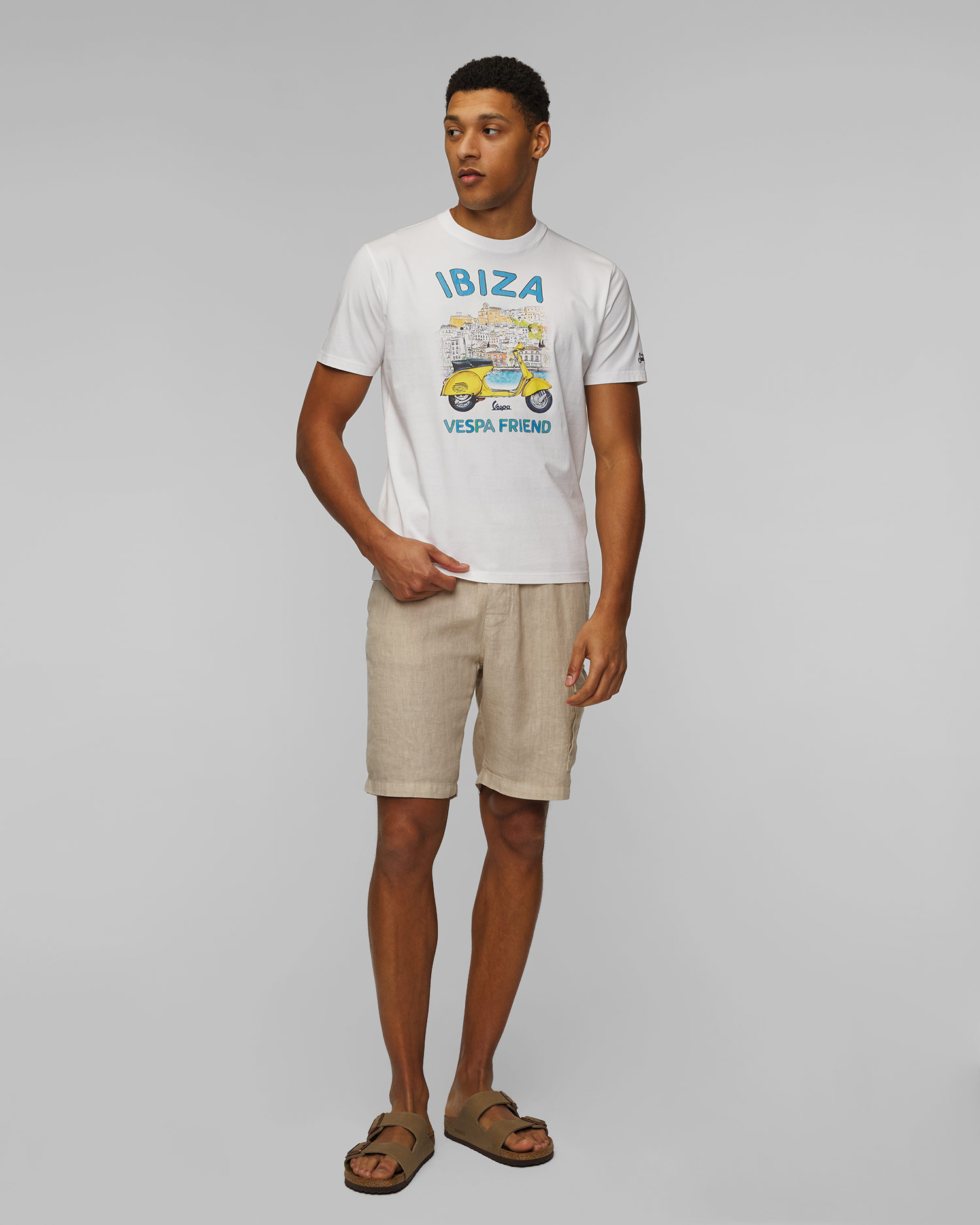Tricou alb imprimat pentru bărbați MC2 Saint Barth, Culoare/Model: Biały
