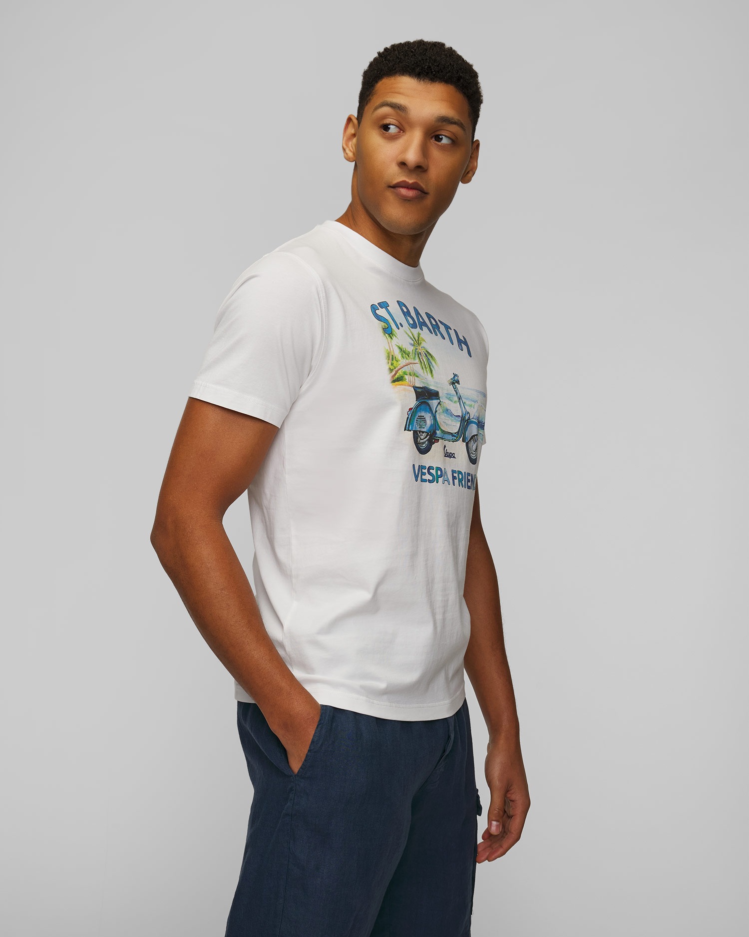 Men's white printed T-shirt MC2 Saint Barth