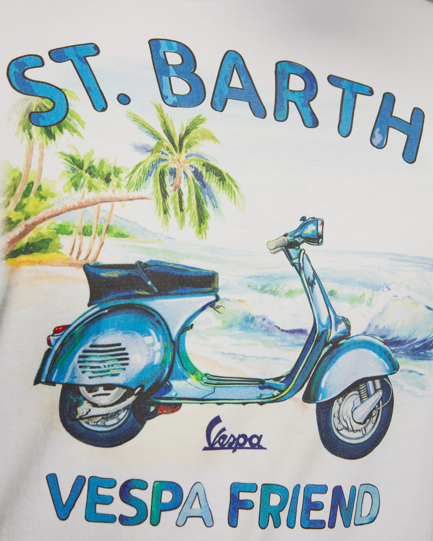 Biały T-shirt z nadrukiem męski MC2 Saint Barth