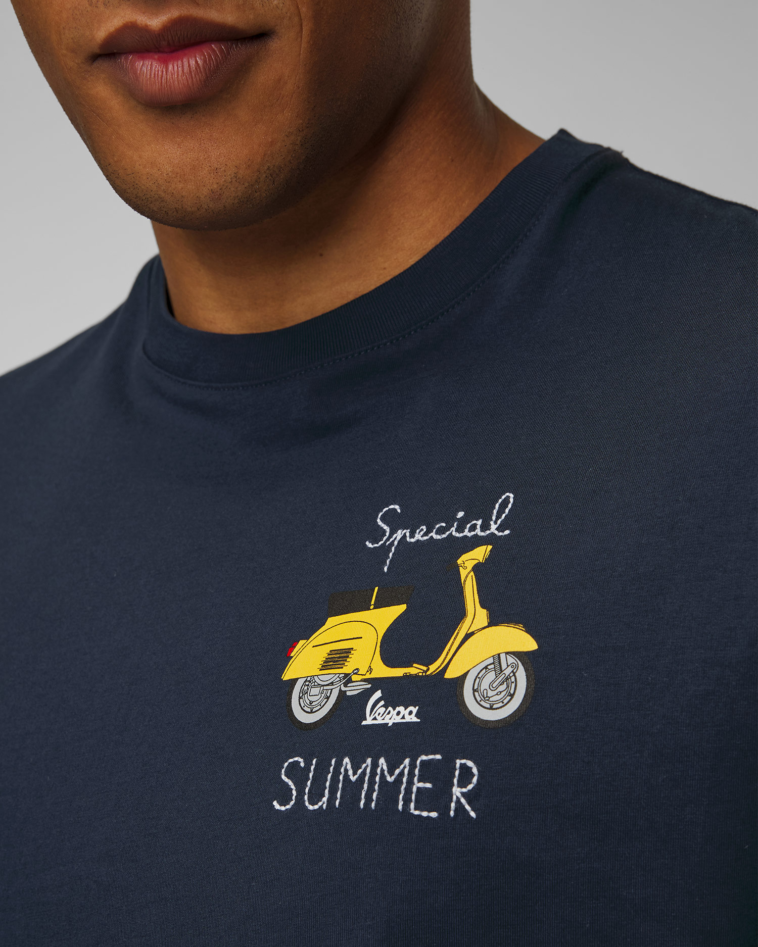 Men's navy blue printed T-shirt MC2 Saint Barth