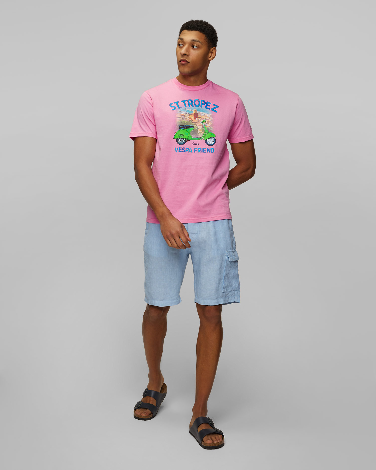 Tricou roz imprimat pentru bărbați MC2 Saint Barth, Culoare/Model: Różowy