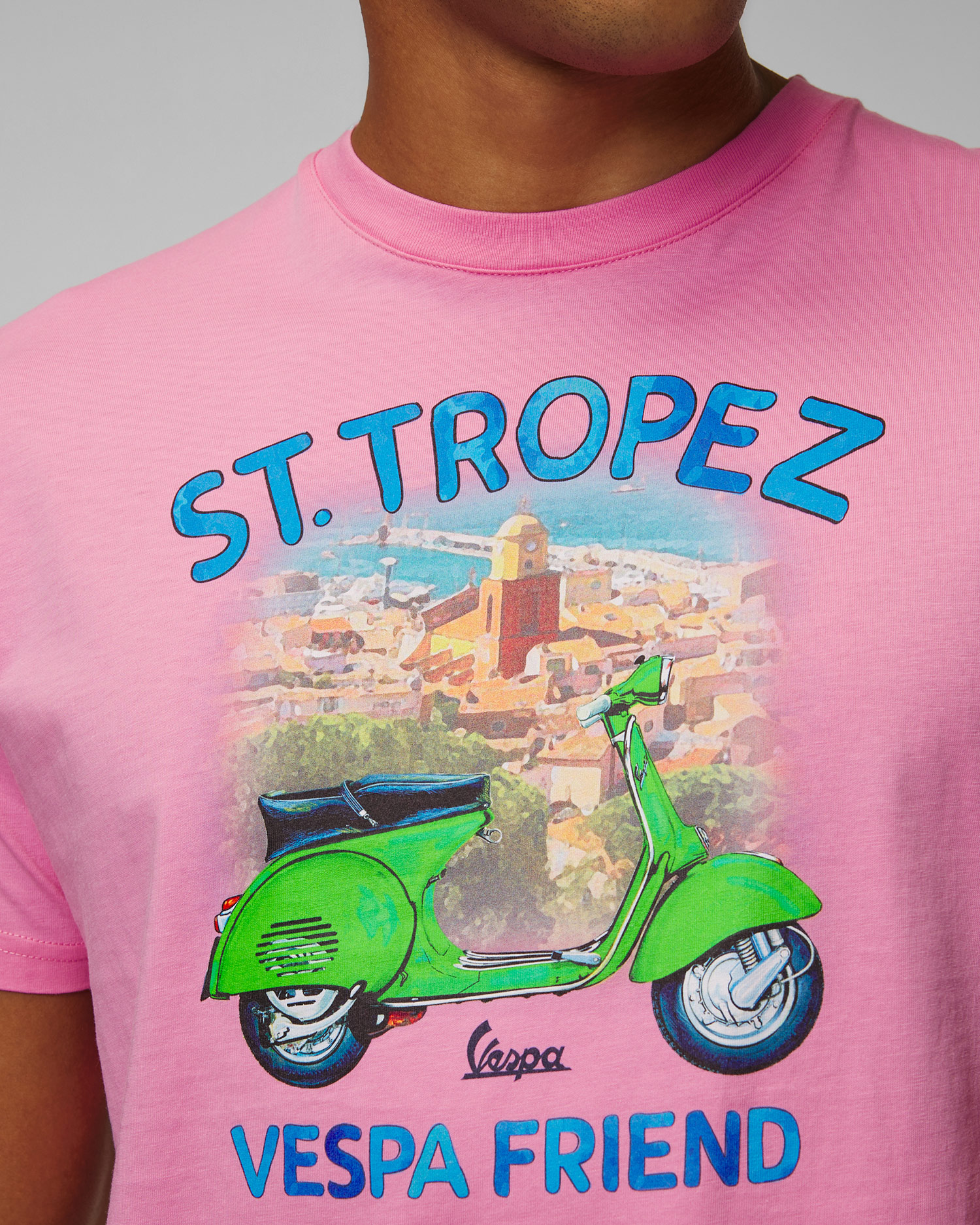 Men's pink printed T-shirt MC2 Saint Barth