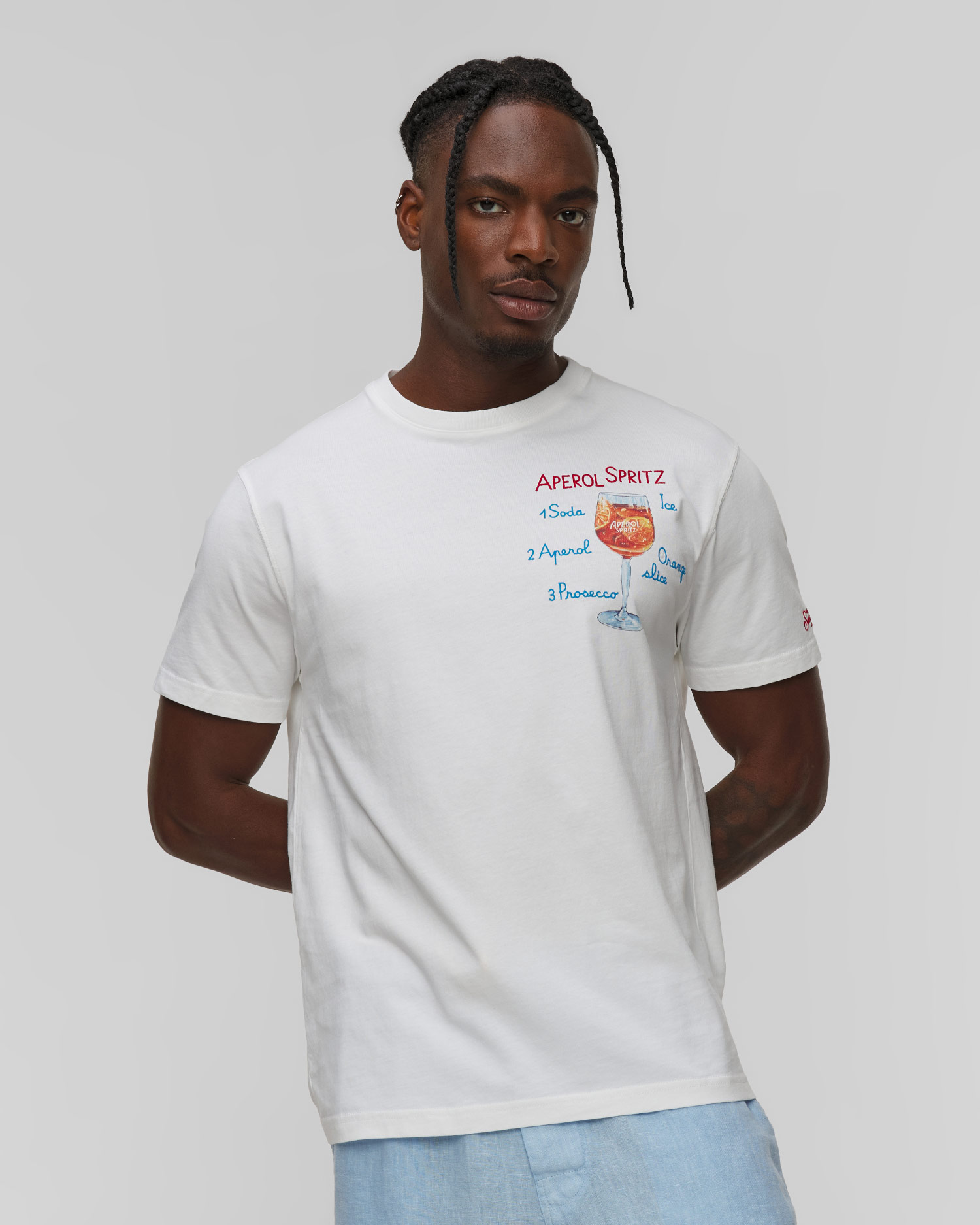 Biały T-shirt z nadrukiem męski MC2 Saint Barth