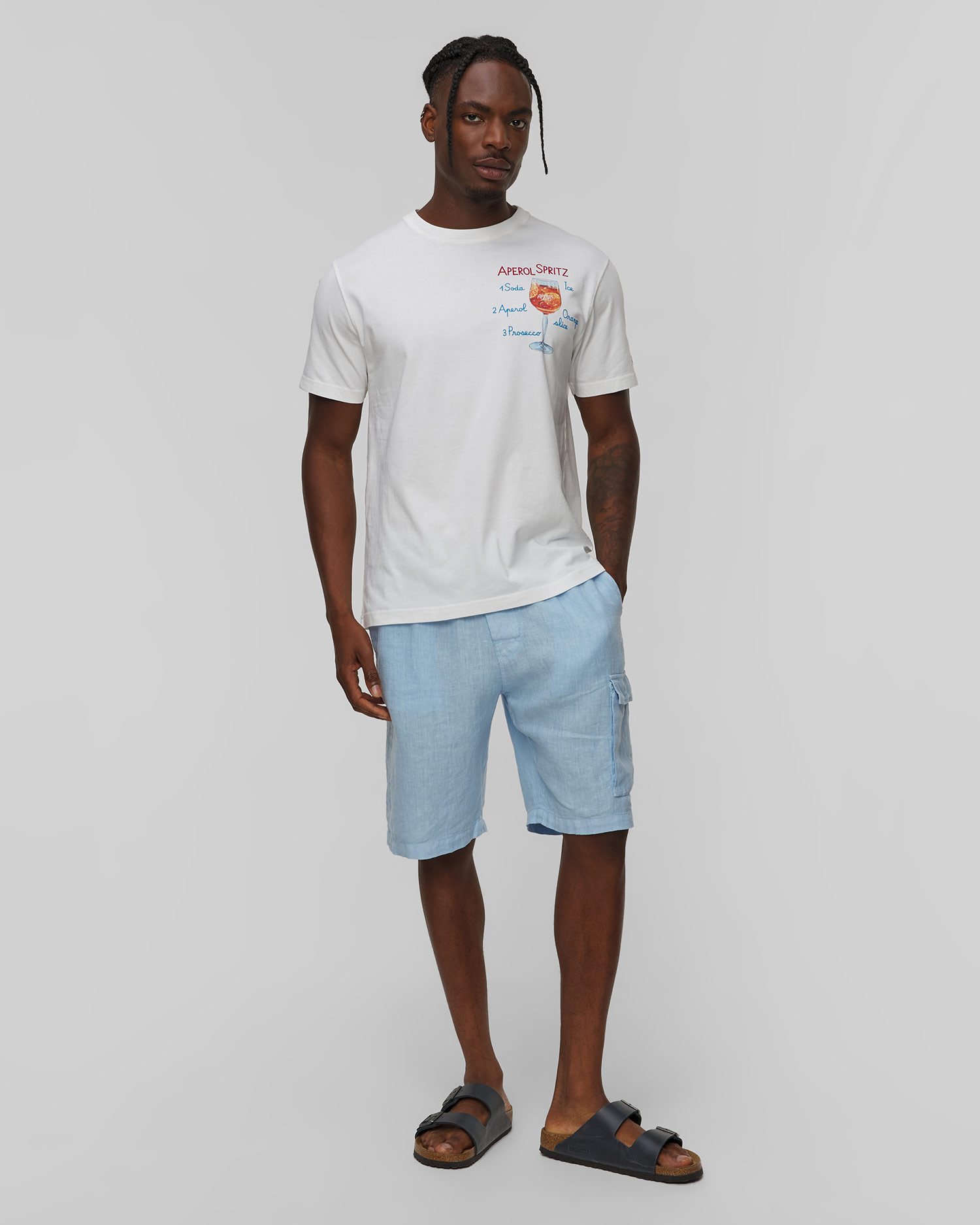 Biały T-shirt z nadrukiem męski MC2 Saint Barth